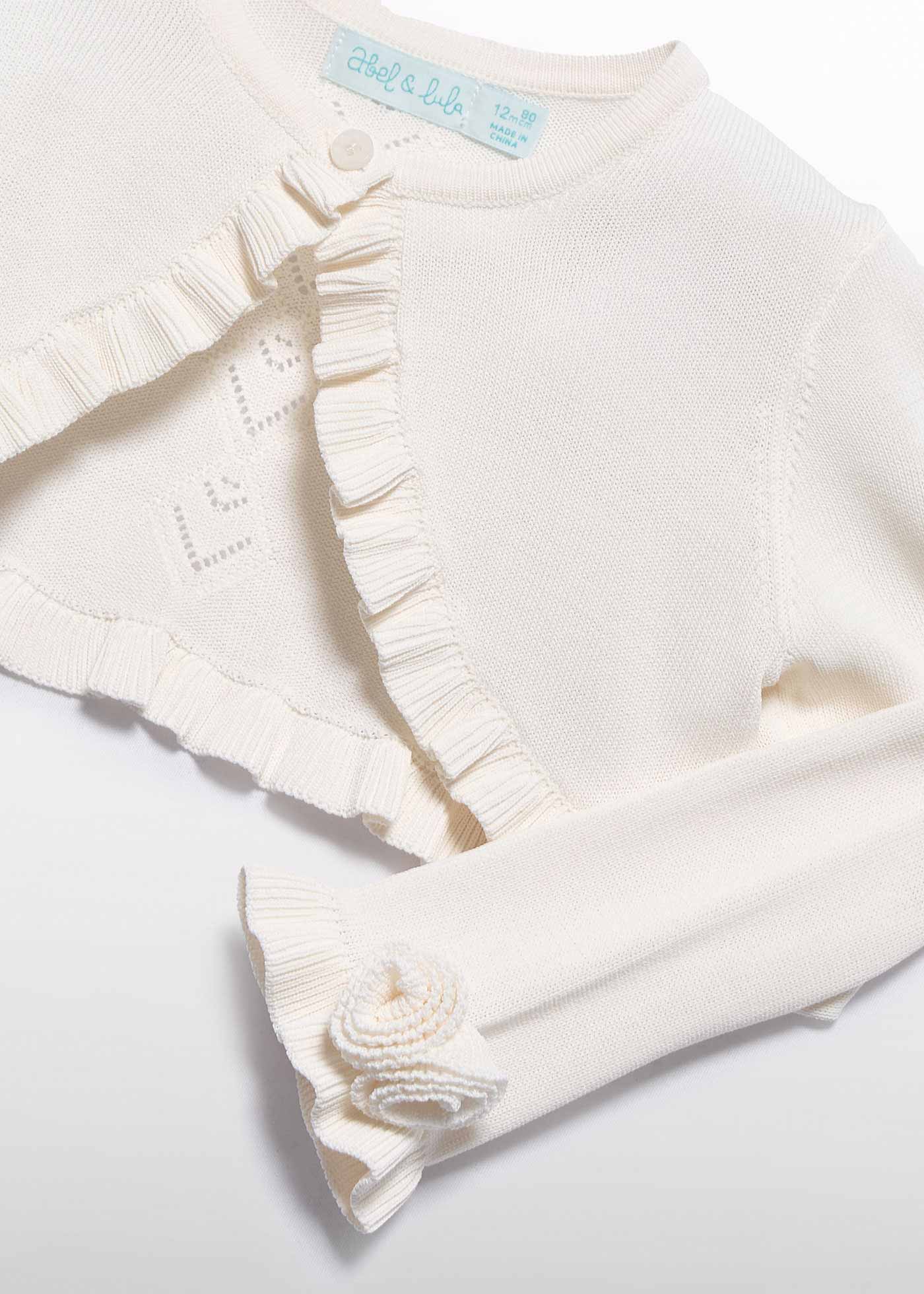 Cardigan tricot traforato neonata