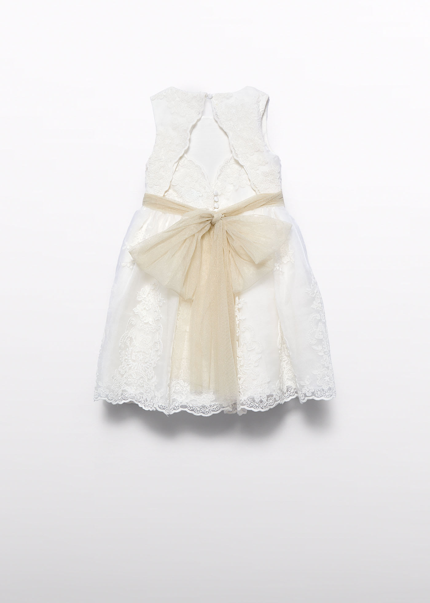 Vestido organza bordada niña