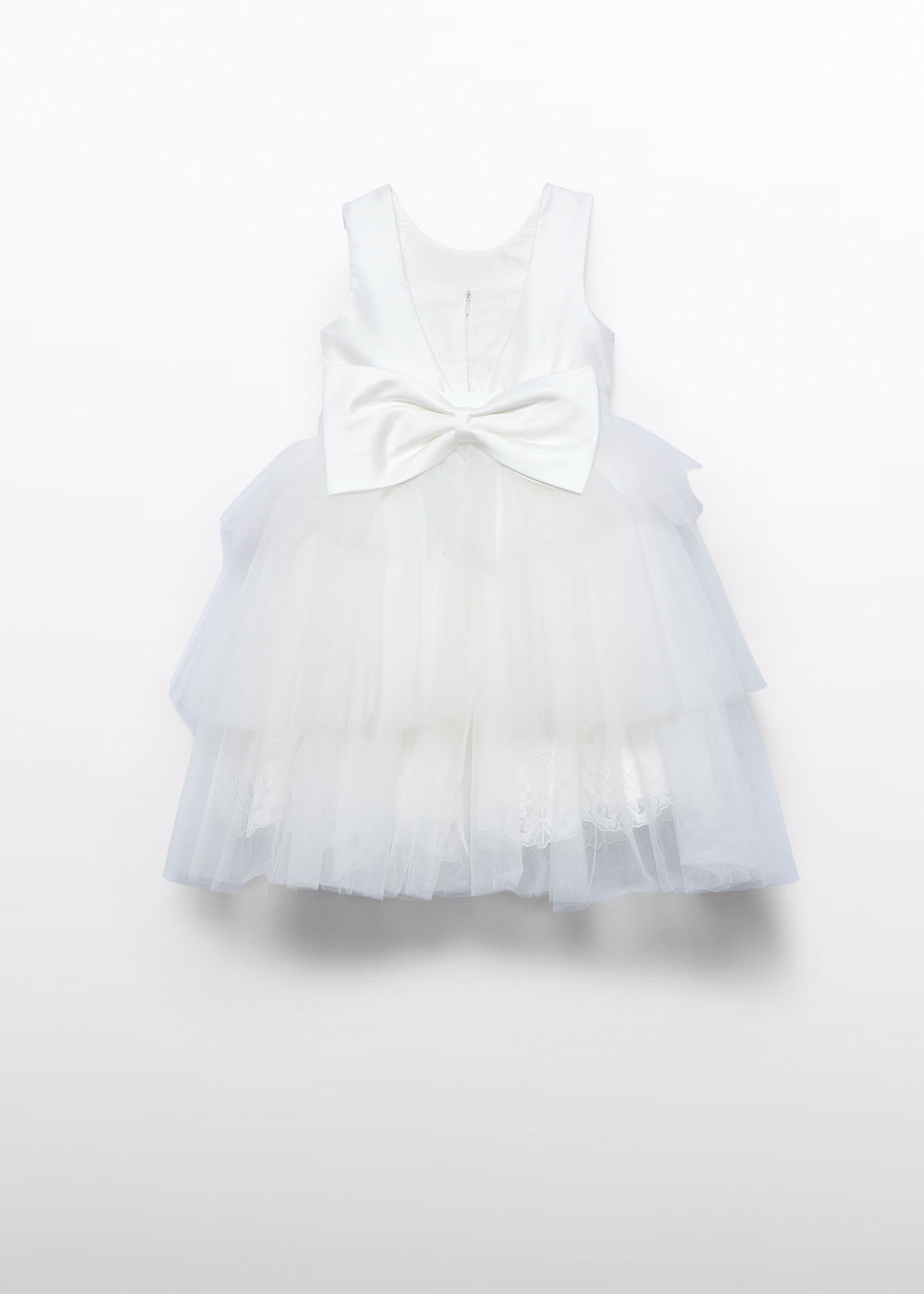 Girl dress with removable tulle overlay