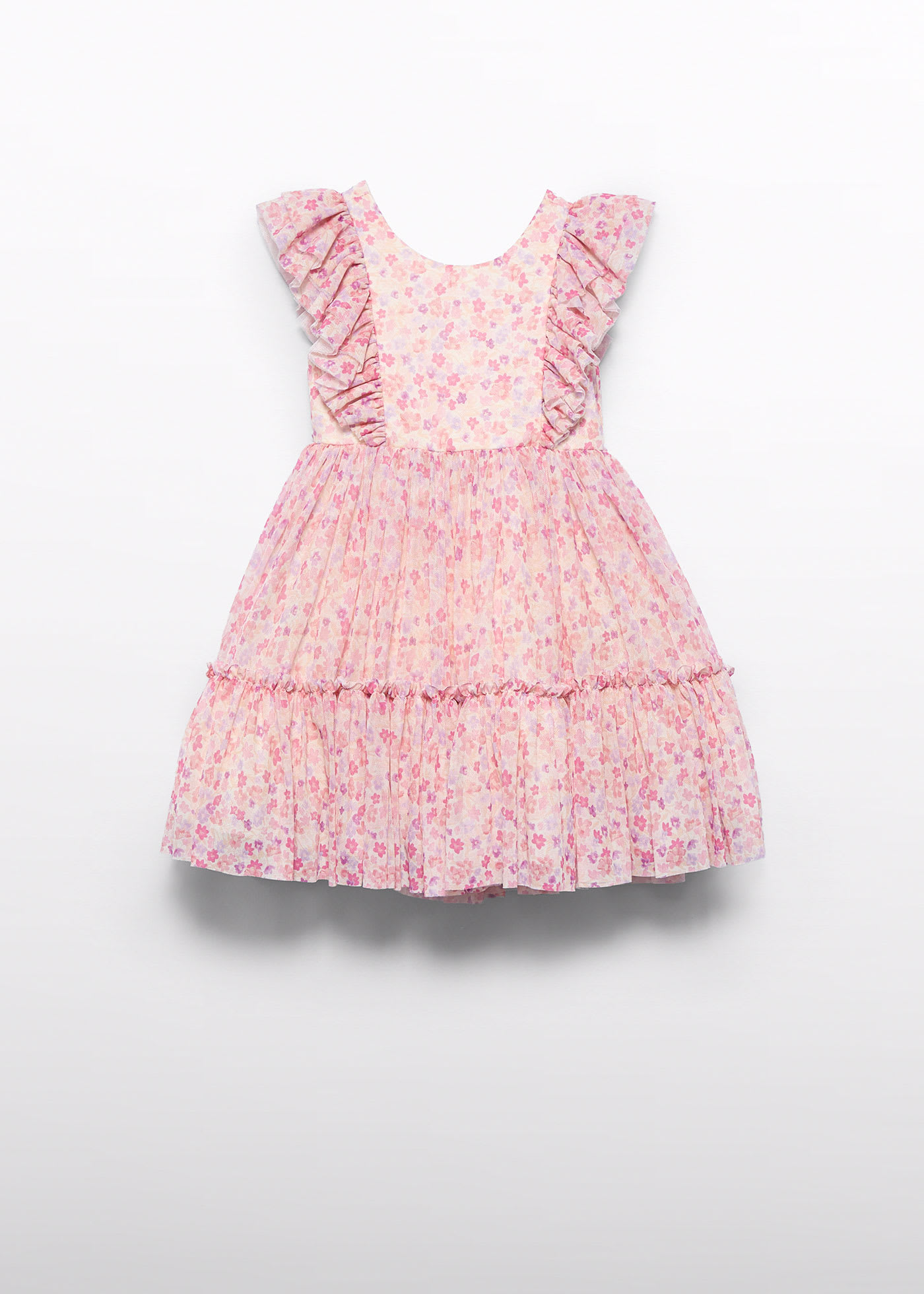 Girl print tulle dress