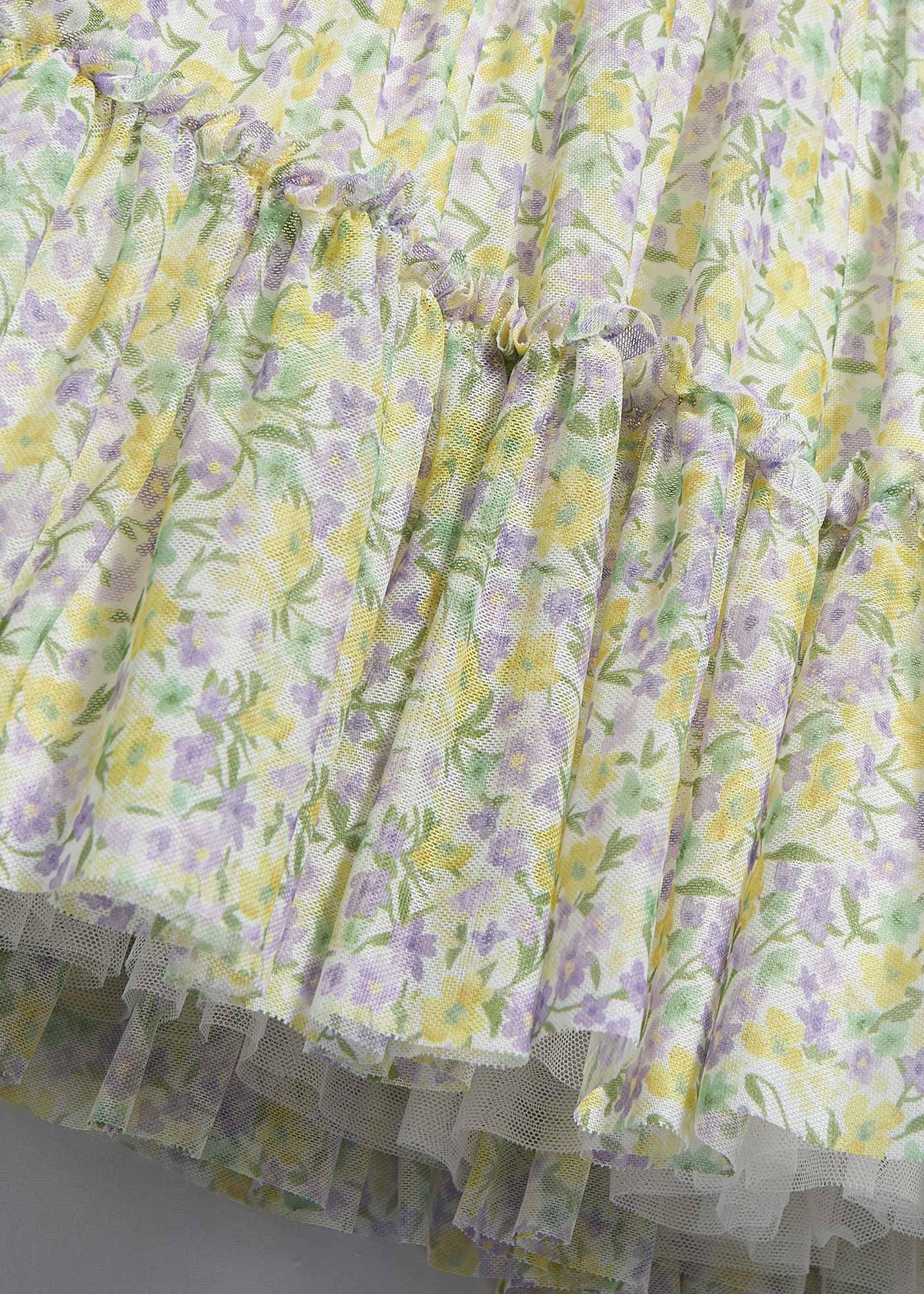 Abito tulle stampato bambina