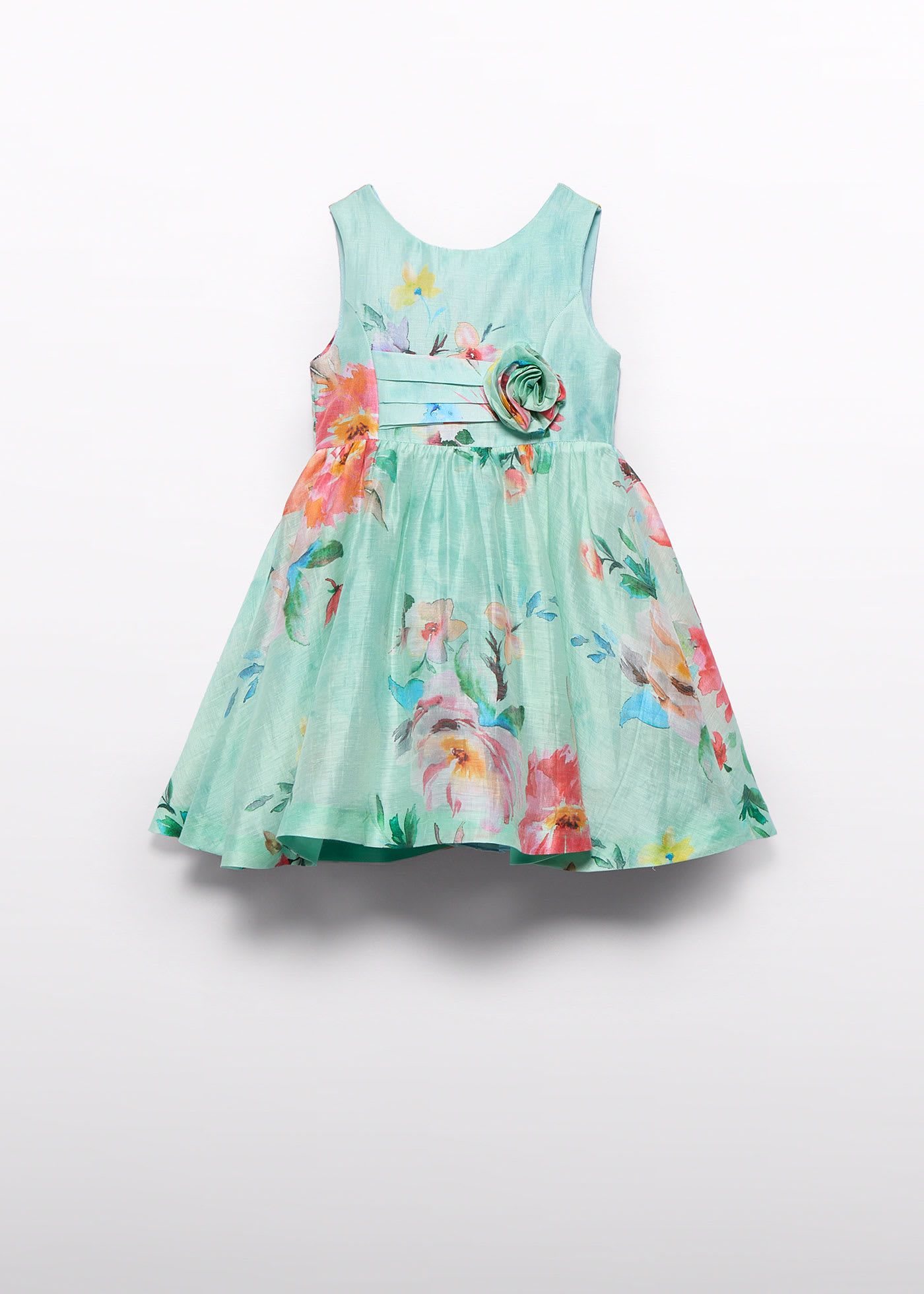 Abito lino fiori bambina