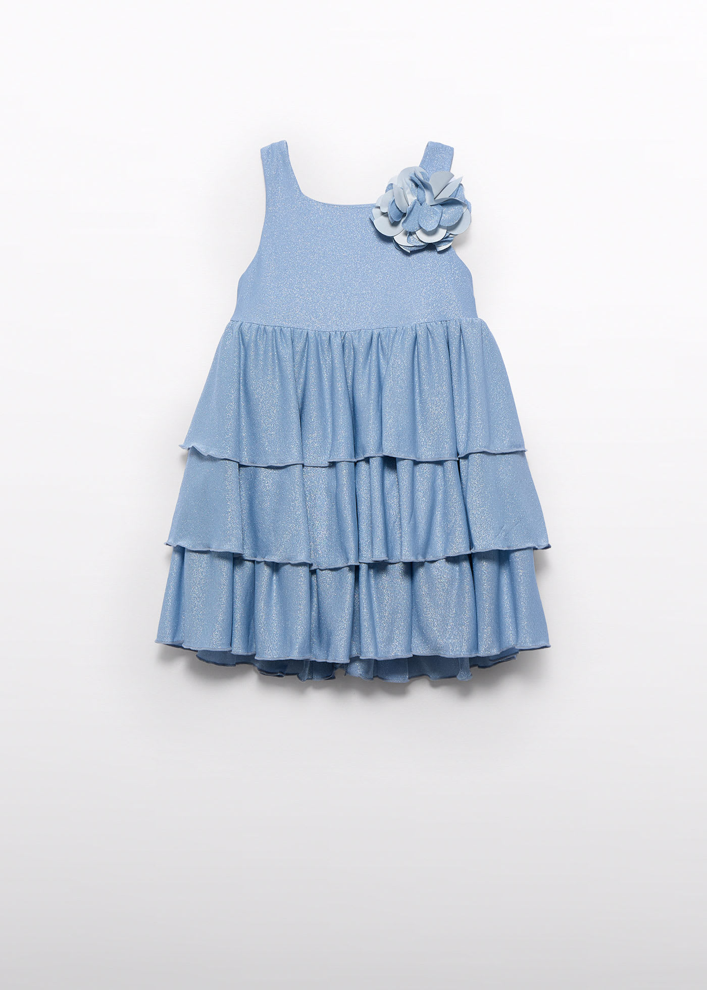 Robe en tricot à volants fille