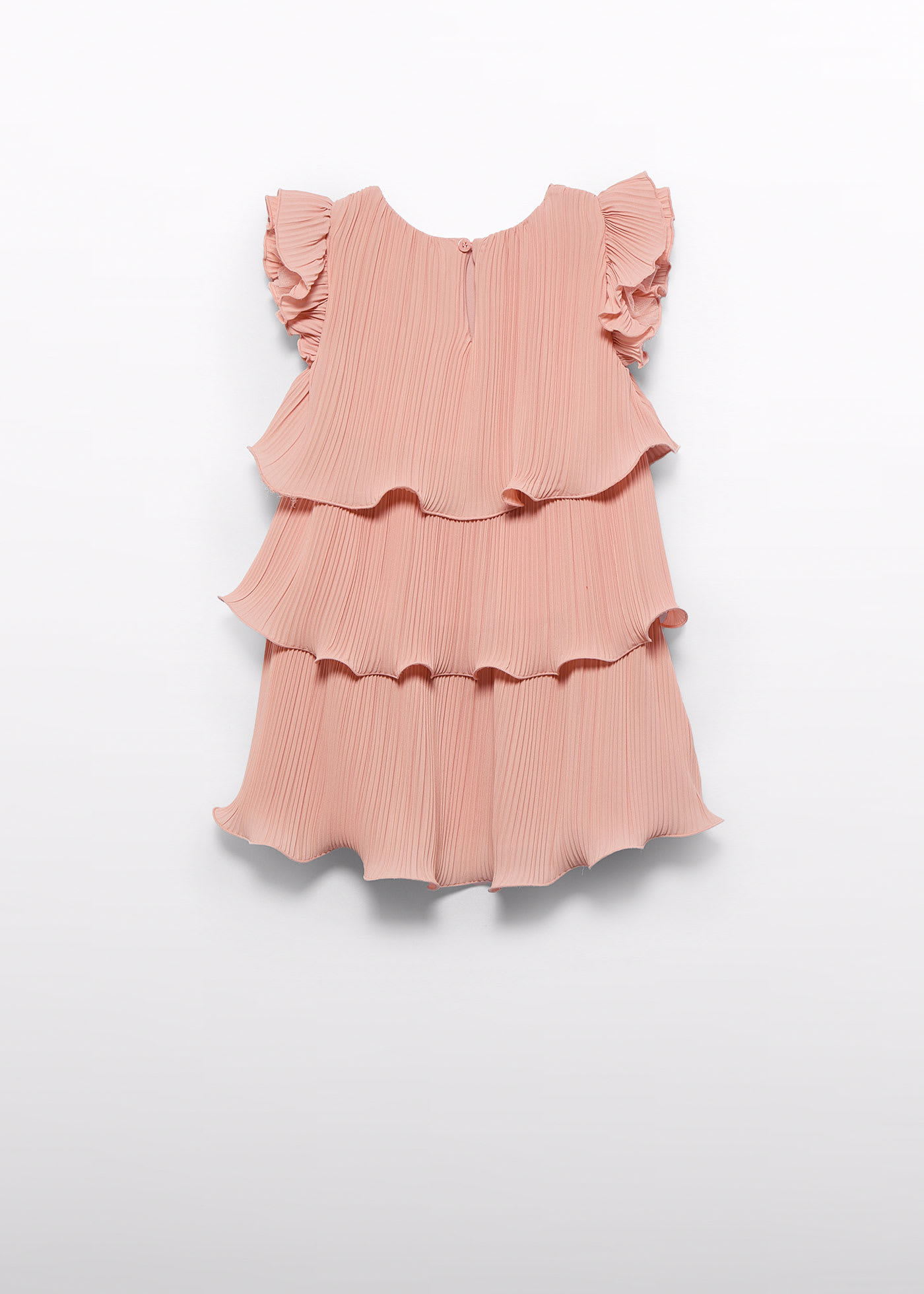 Girl layered pleated crepe dress