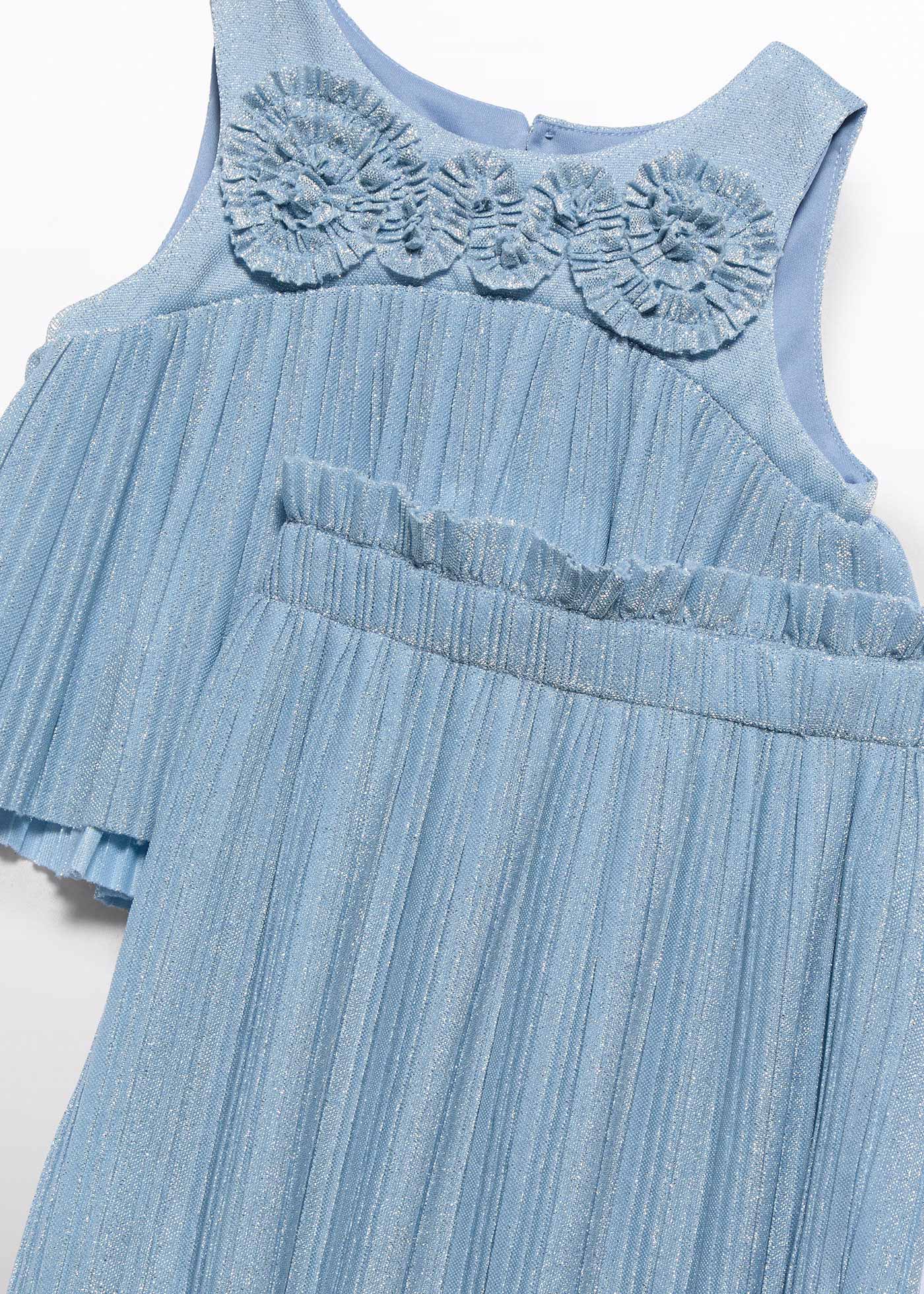 Girl pleated knit skirt set