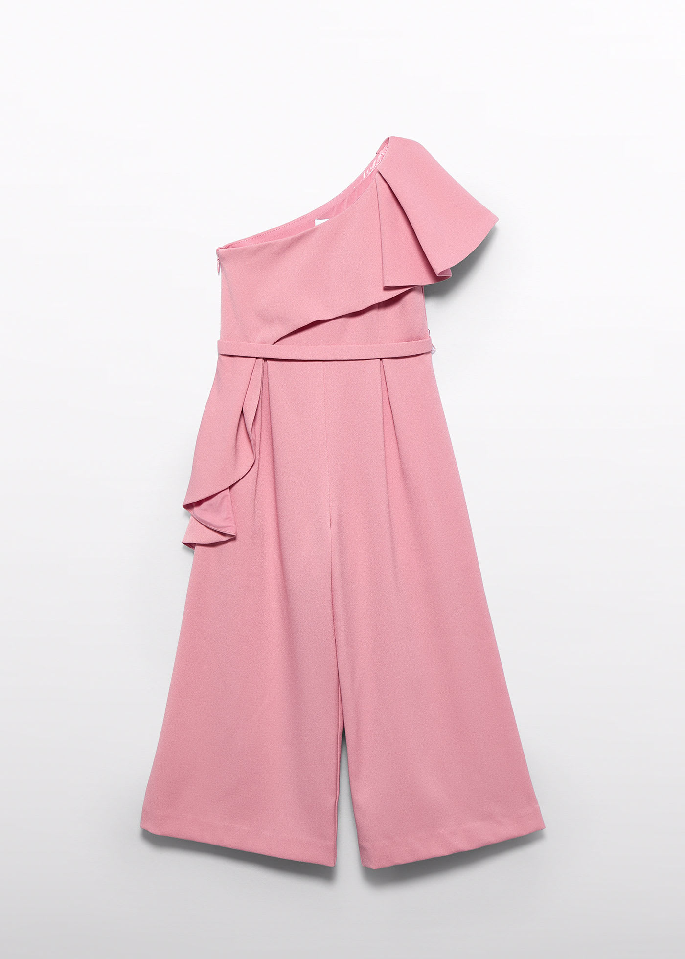 Girl crepe ruffle jumpsuit