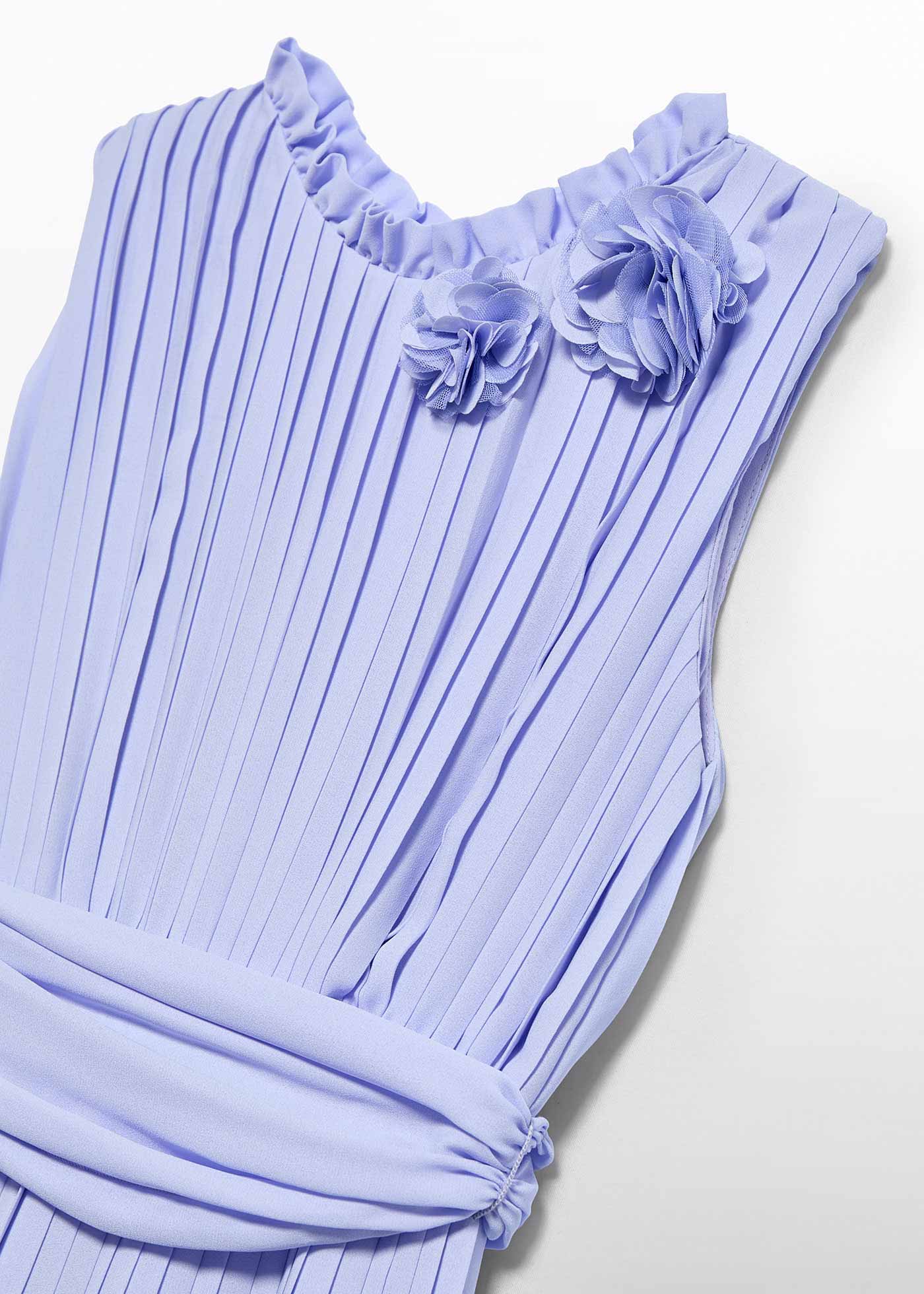 Girl pleated crepe jumpsuit