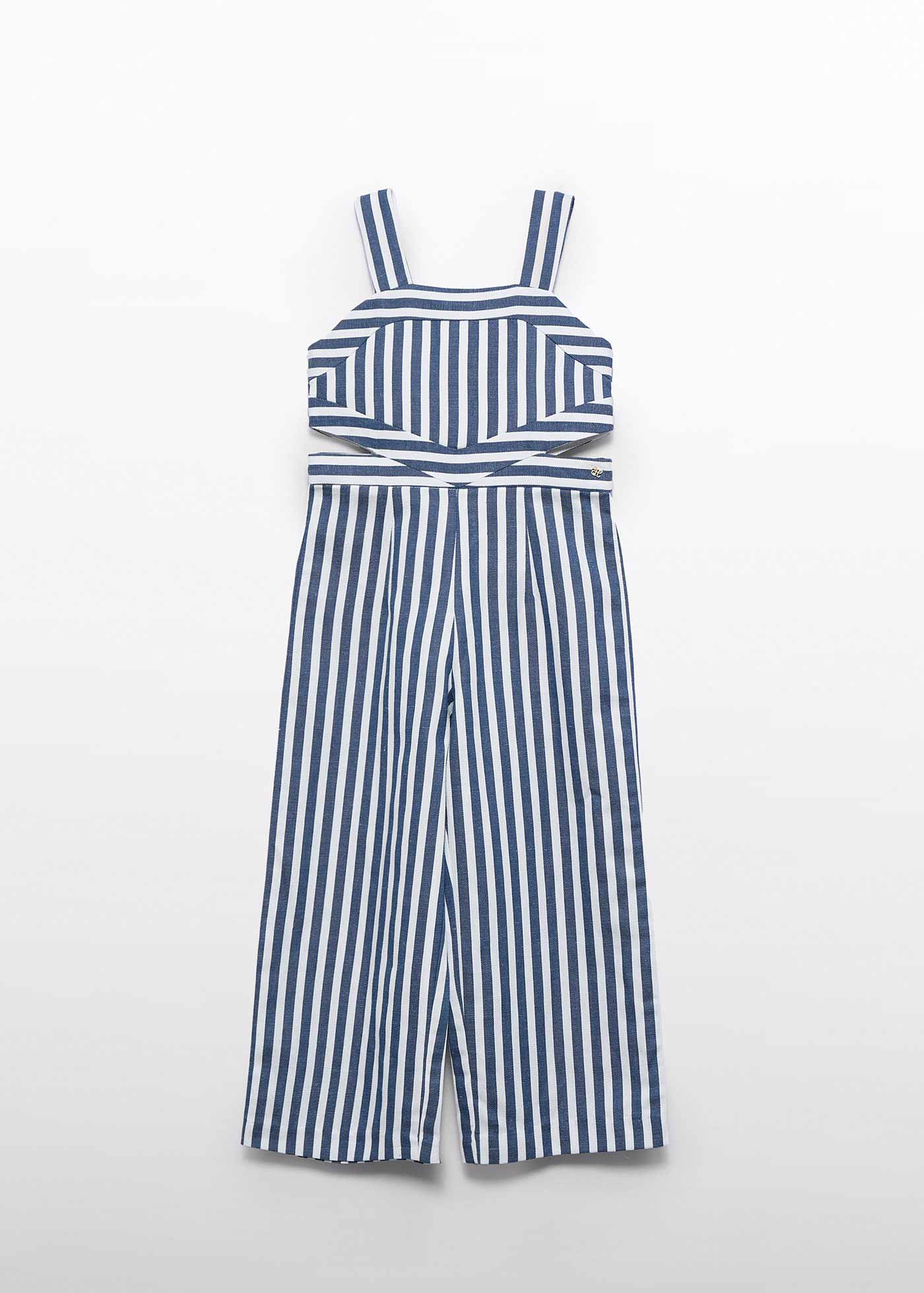 Girl bicolor striped jumpsuit