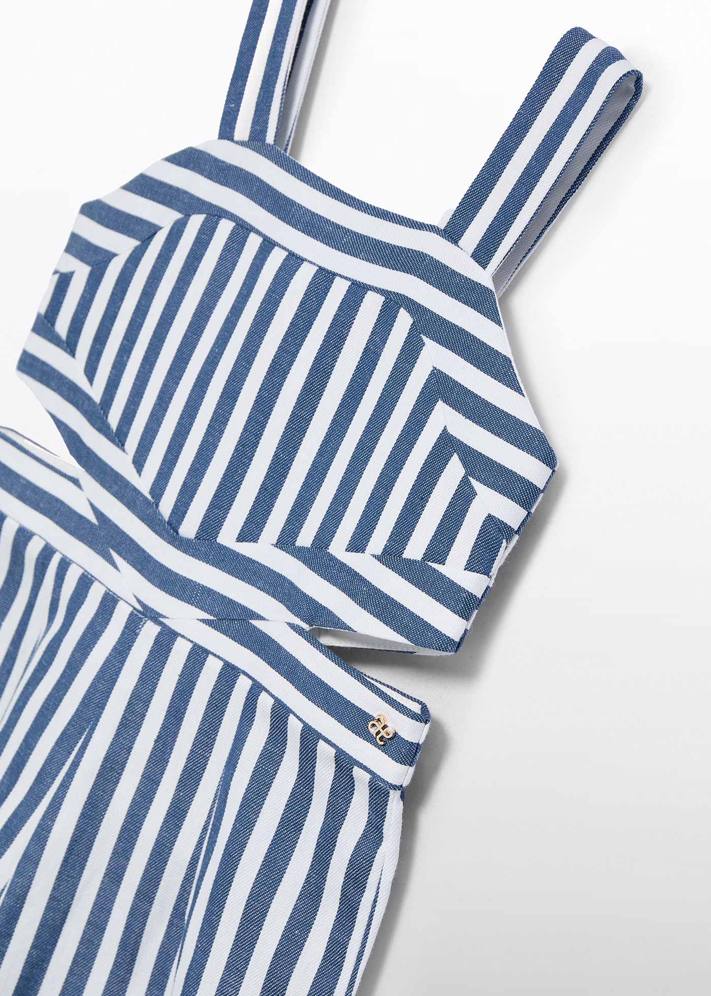 Girl bicolor striped jumpsuit