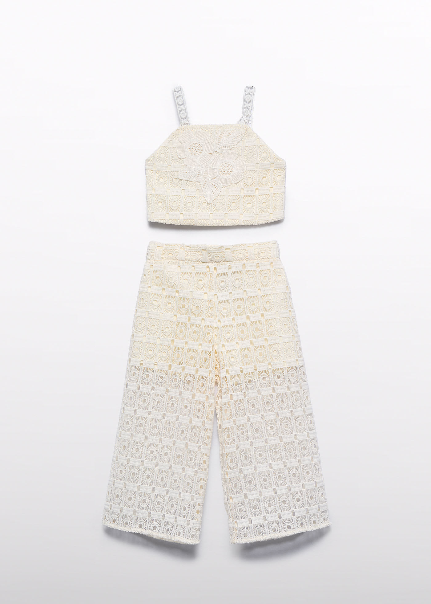 Completo pantalone pizzo bambina