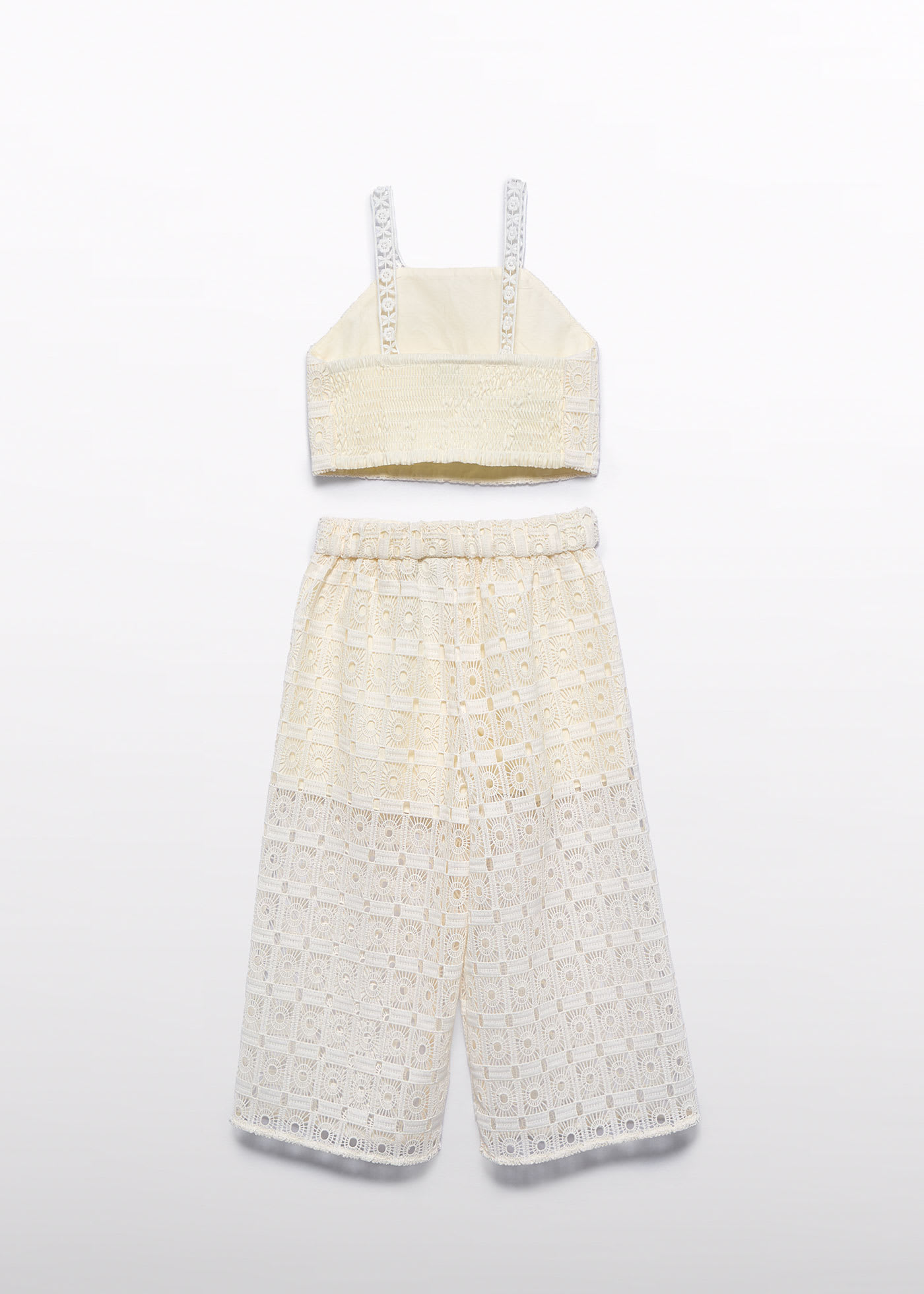 Completo pantalone pizzo bambina