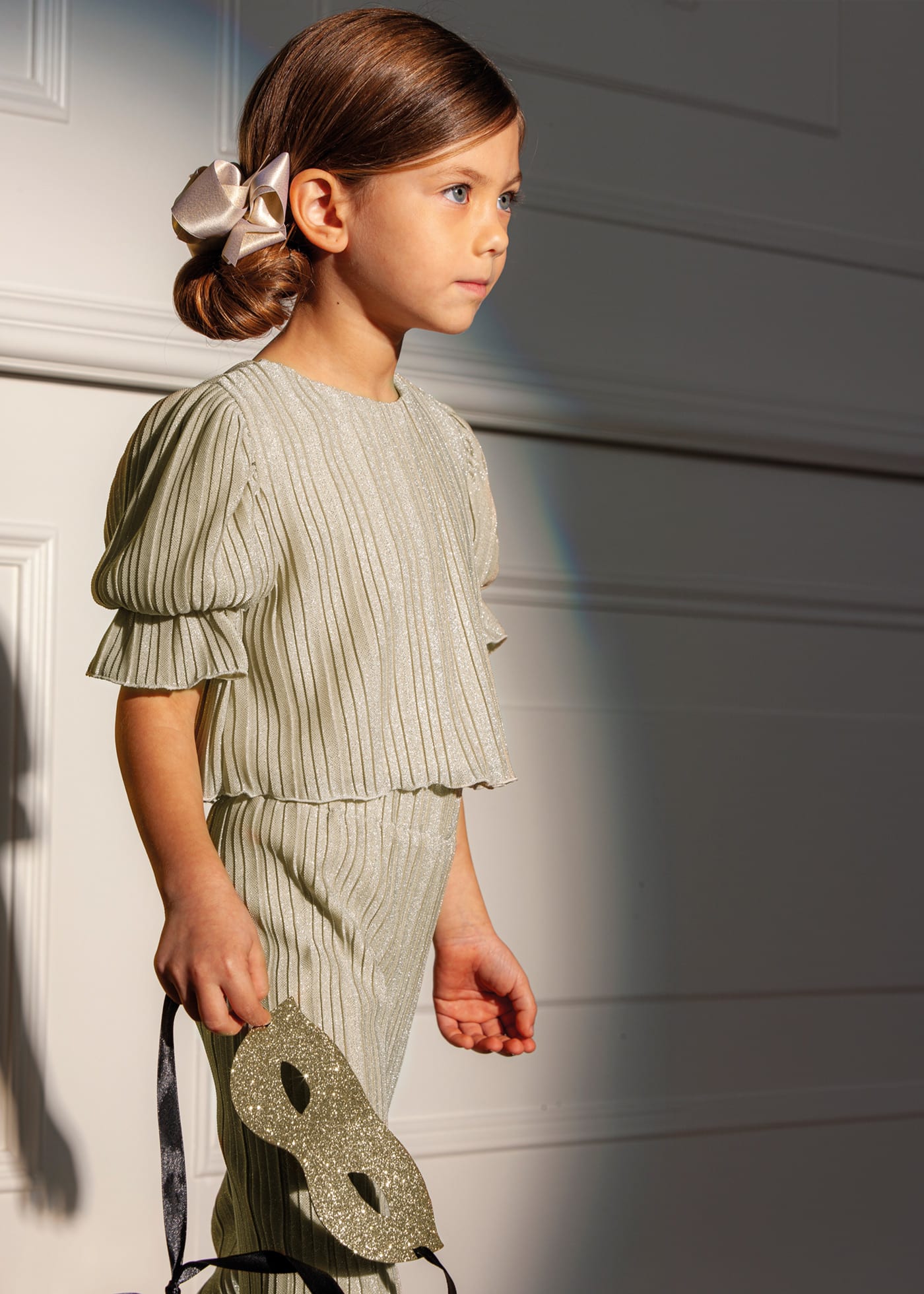 Girl Set with Pleated Trousers