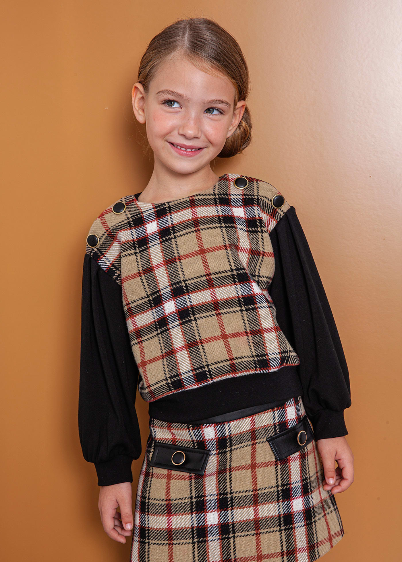 Girls plaid pullover