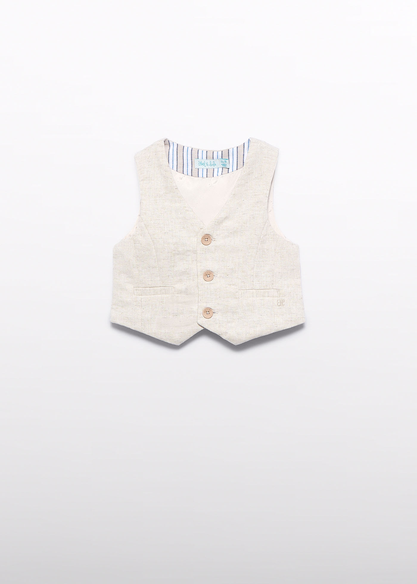 Boy structured linen waistcoat