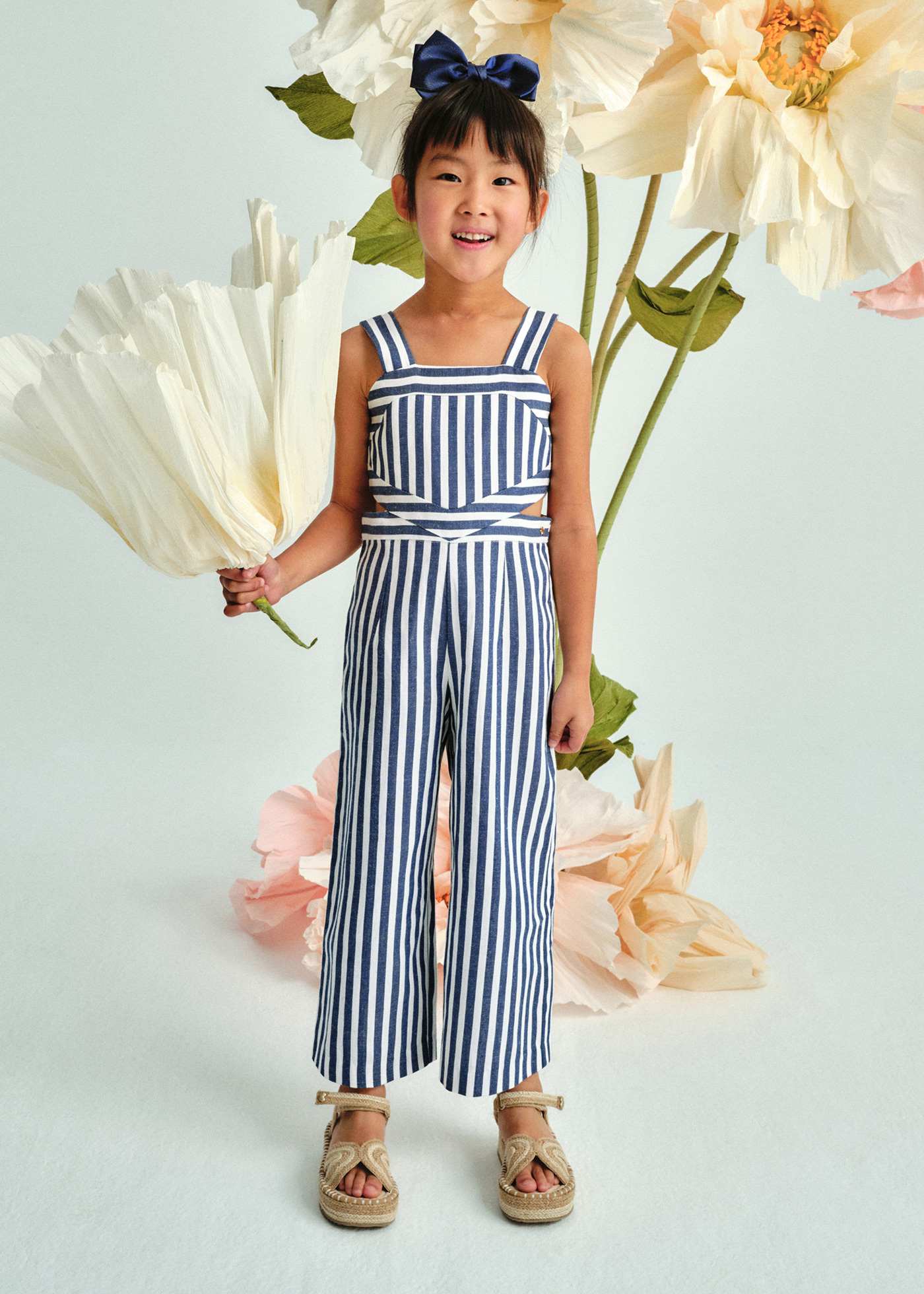 Tuta righe bicolor bambina