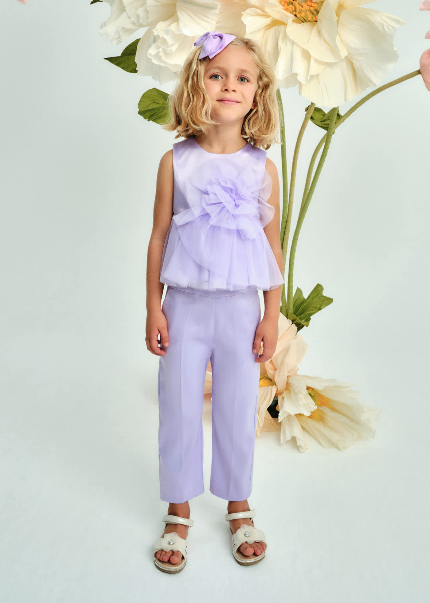 Set pantaloni satin fetita