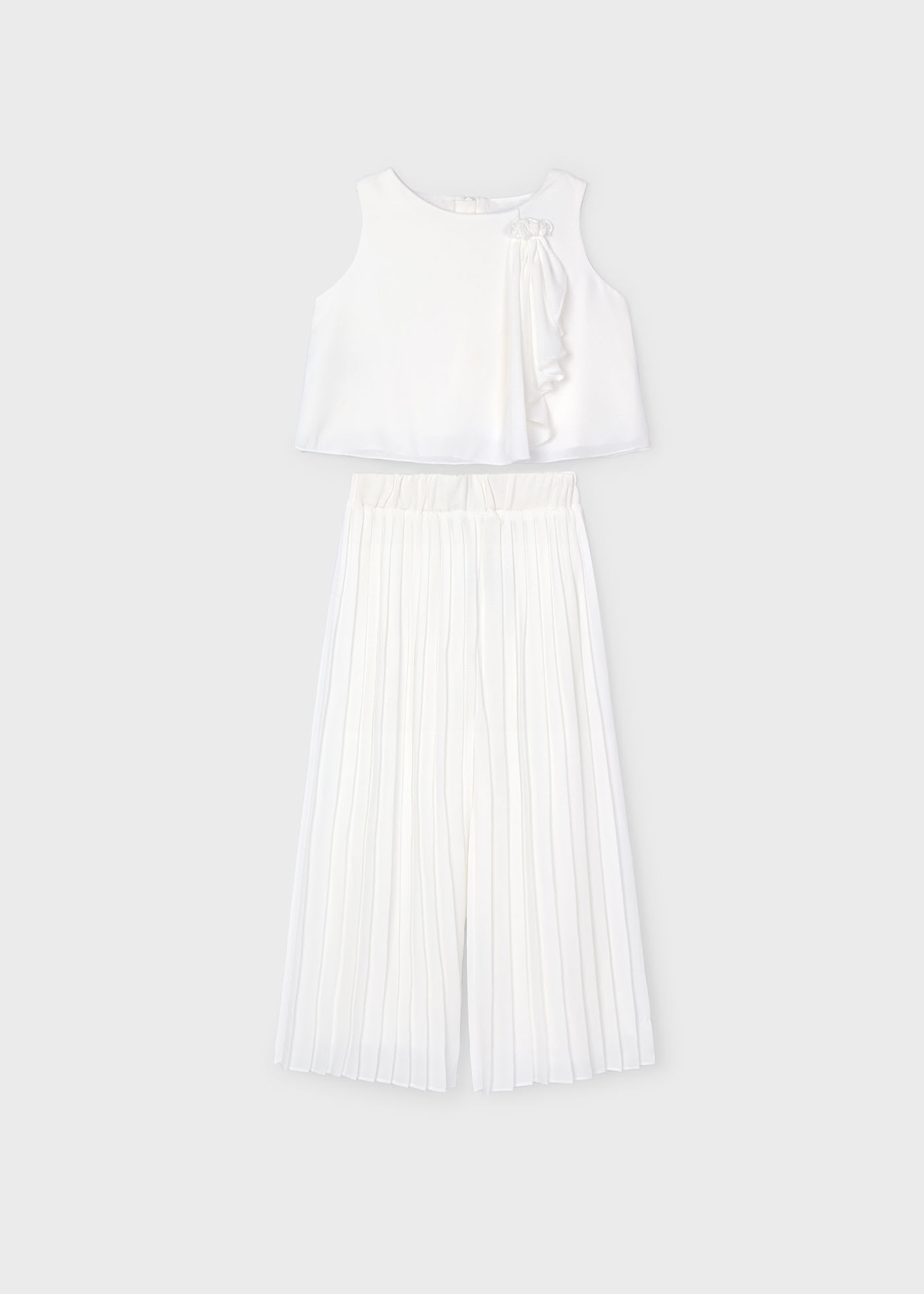 Girl Top and Pleated Crepe Trousers Set