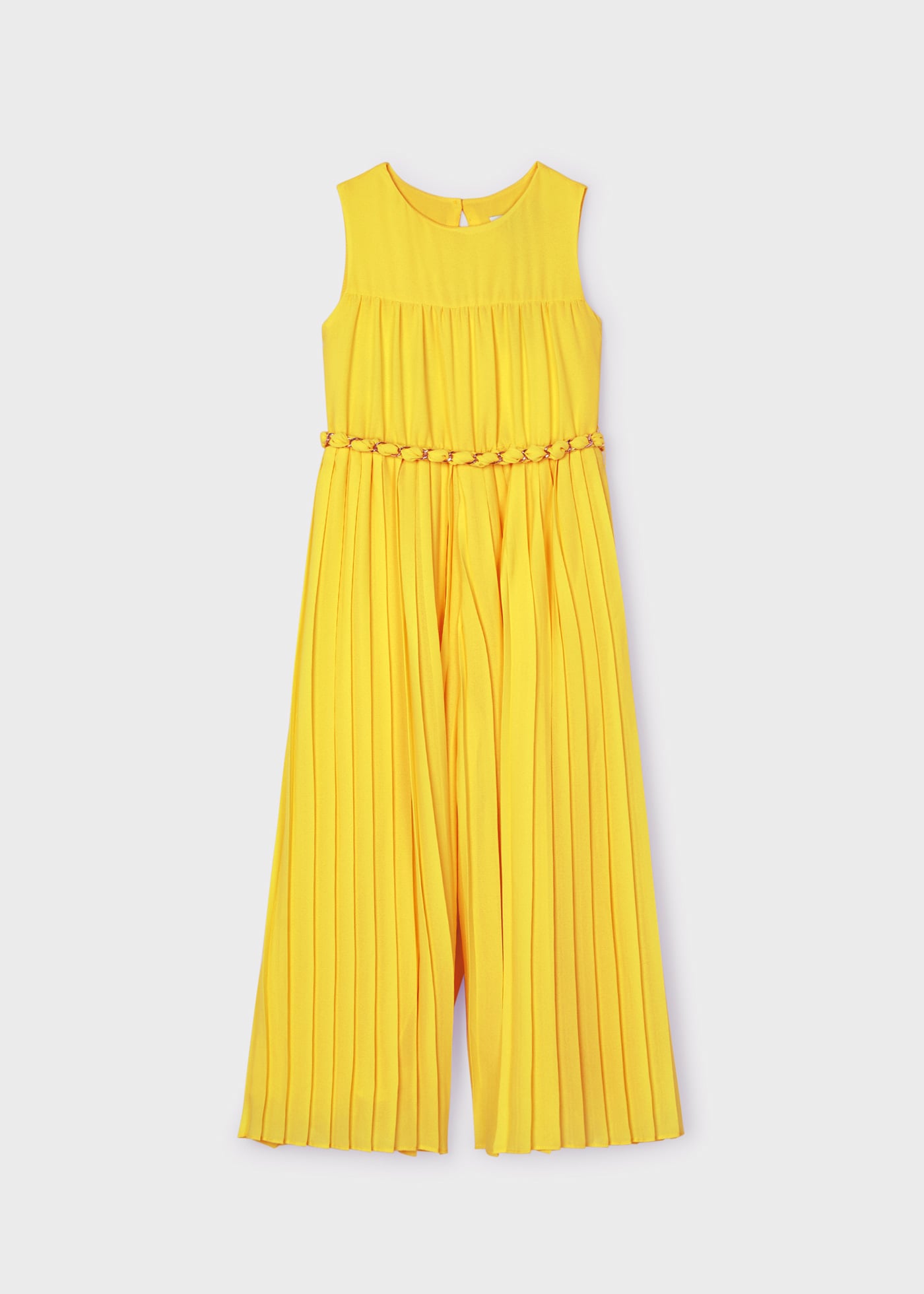 Girl pleated crepe jumpsuit