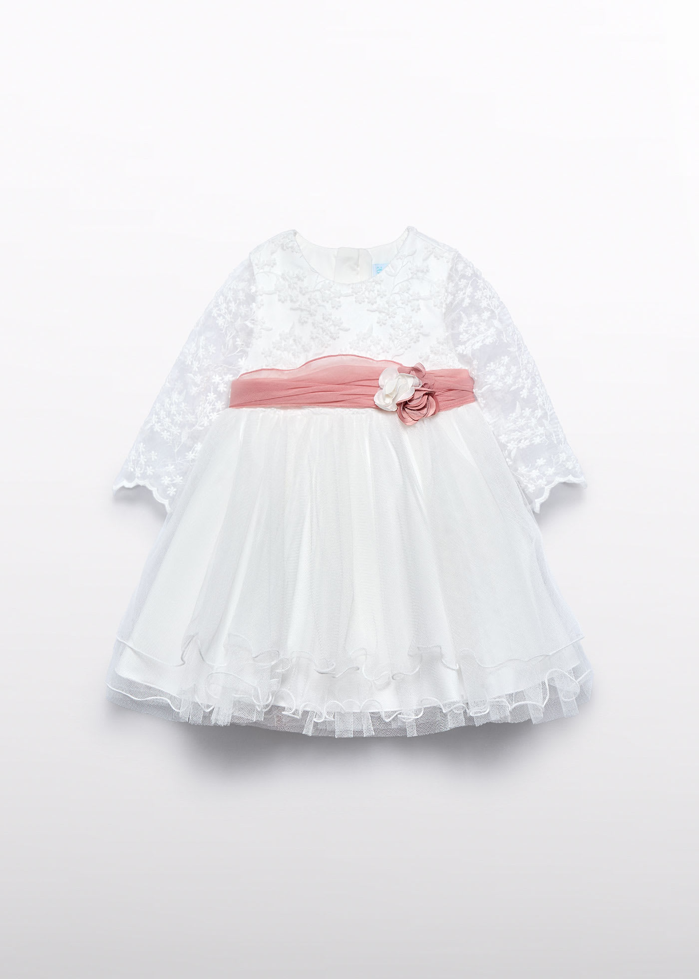 Vestido tul fajín contraste bebé niña