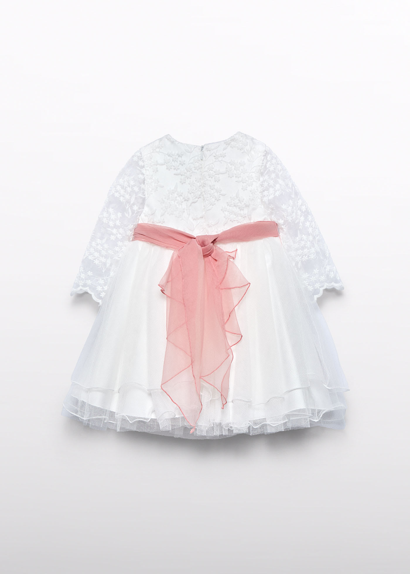 Vestido tul fajín contraste bebé niña