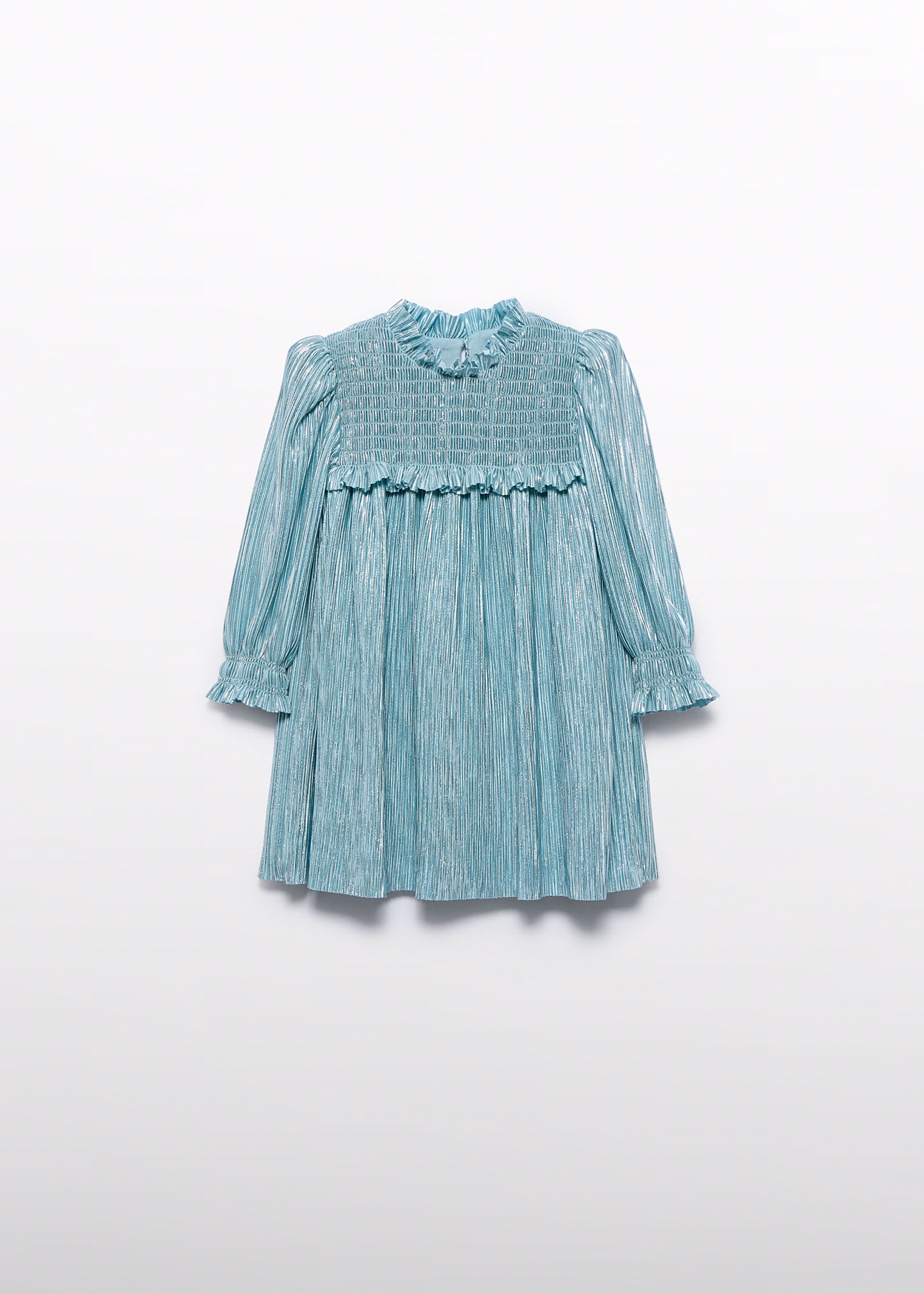 Vestido punto plisado brillo bebé niña