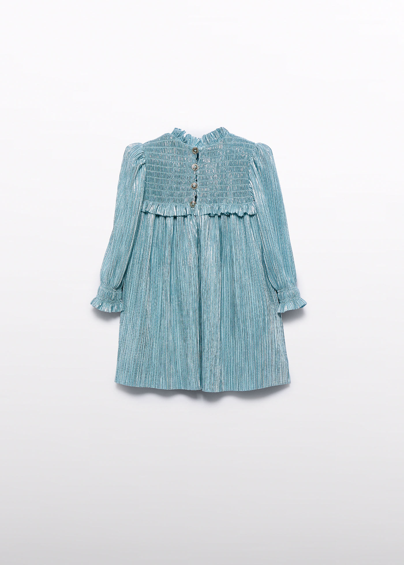 Vestido punto plisado brillo bebé niña