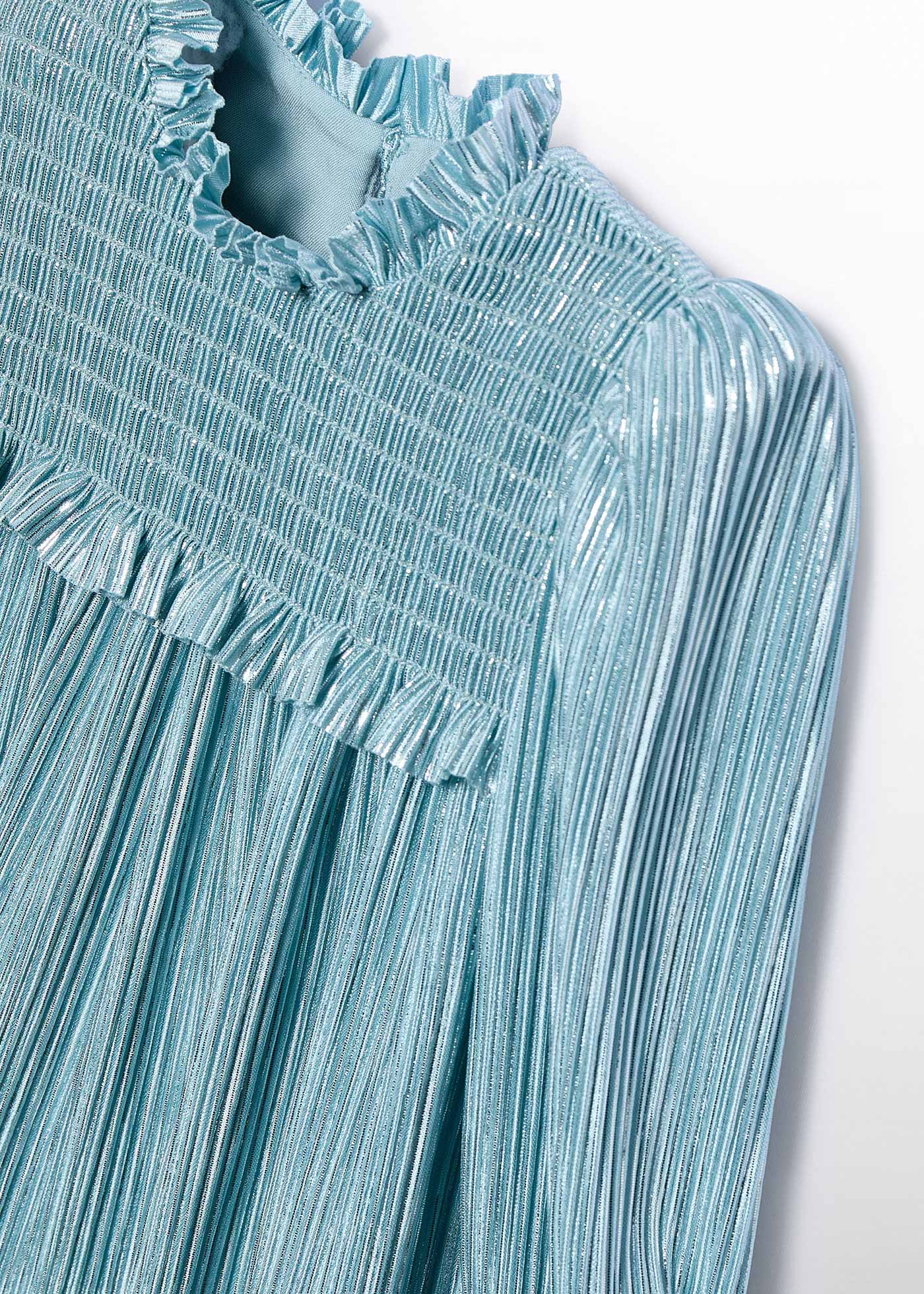 Vestido punto plisado brillo bebé niña