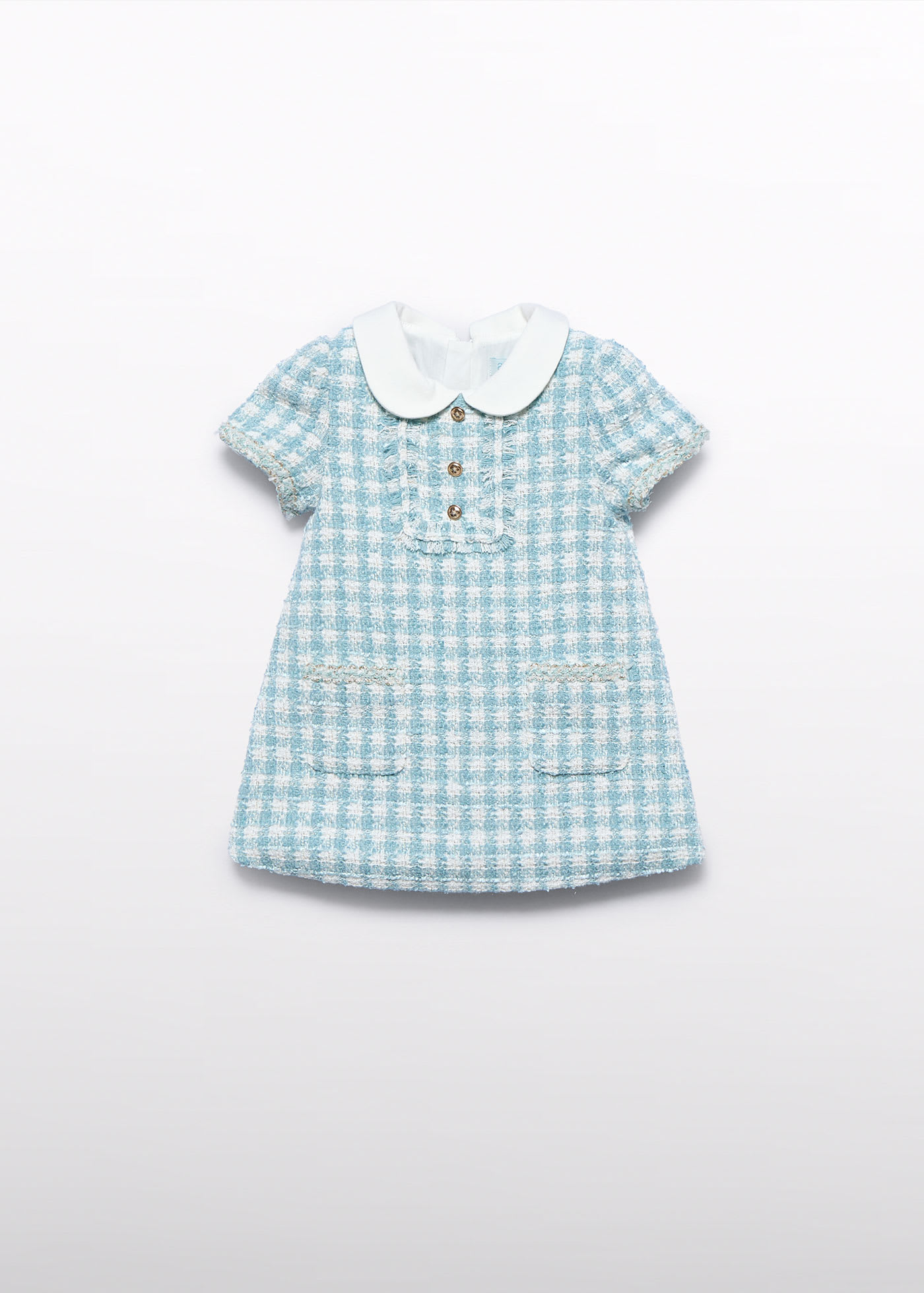 Vestido cuadros lurex bebé niña