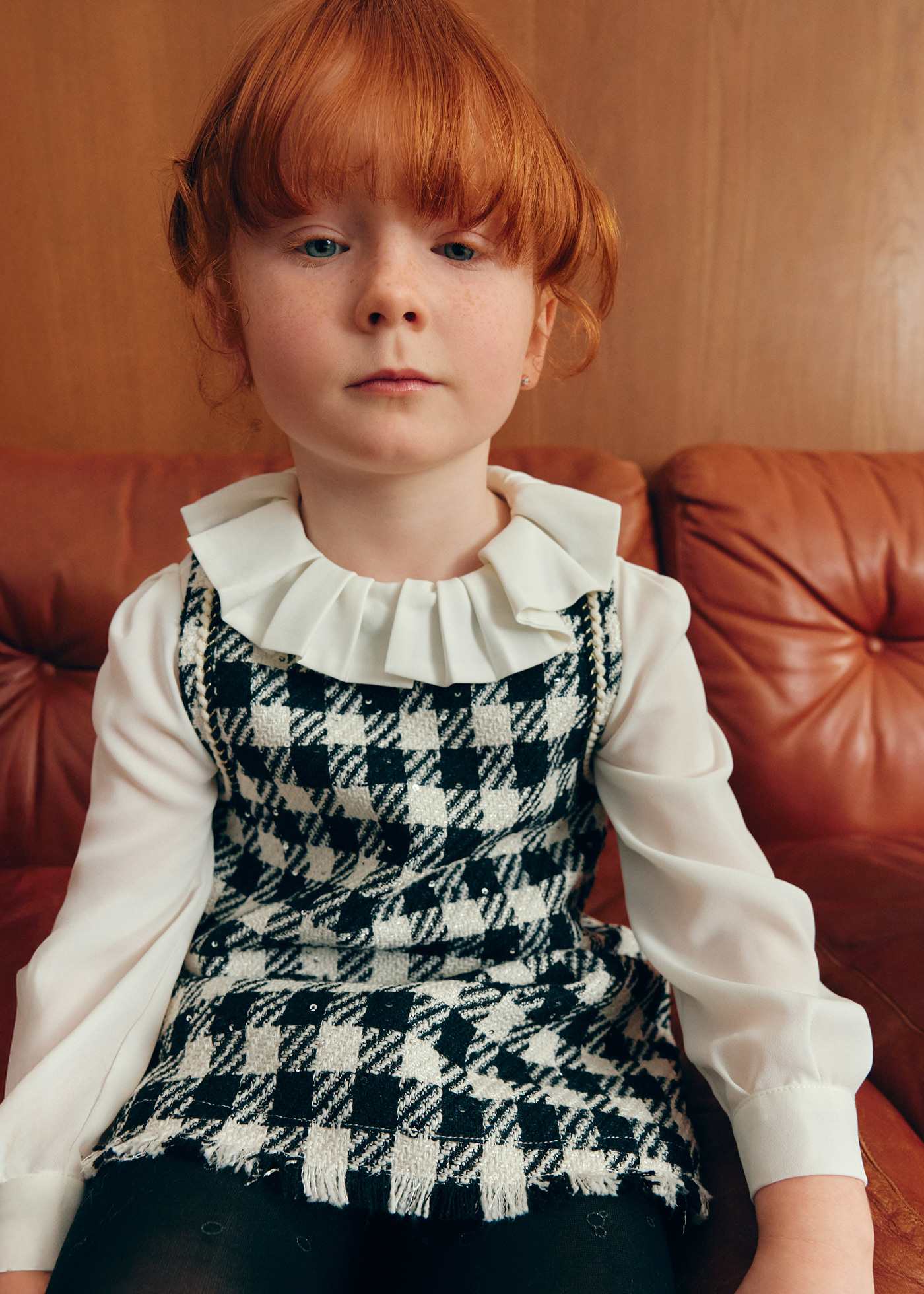 Vestido pichi cuello volante niña