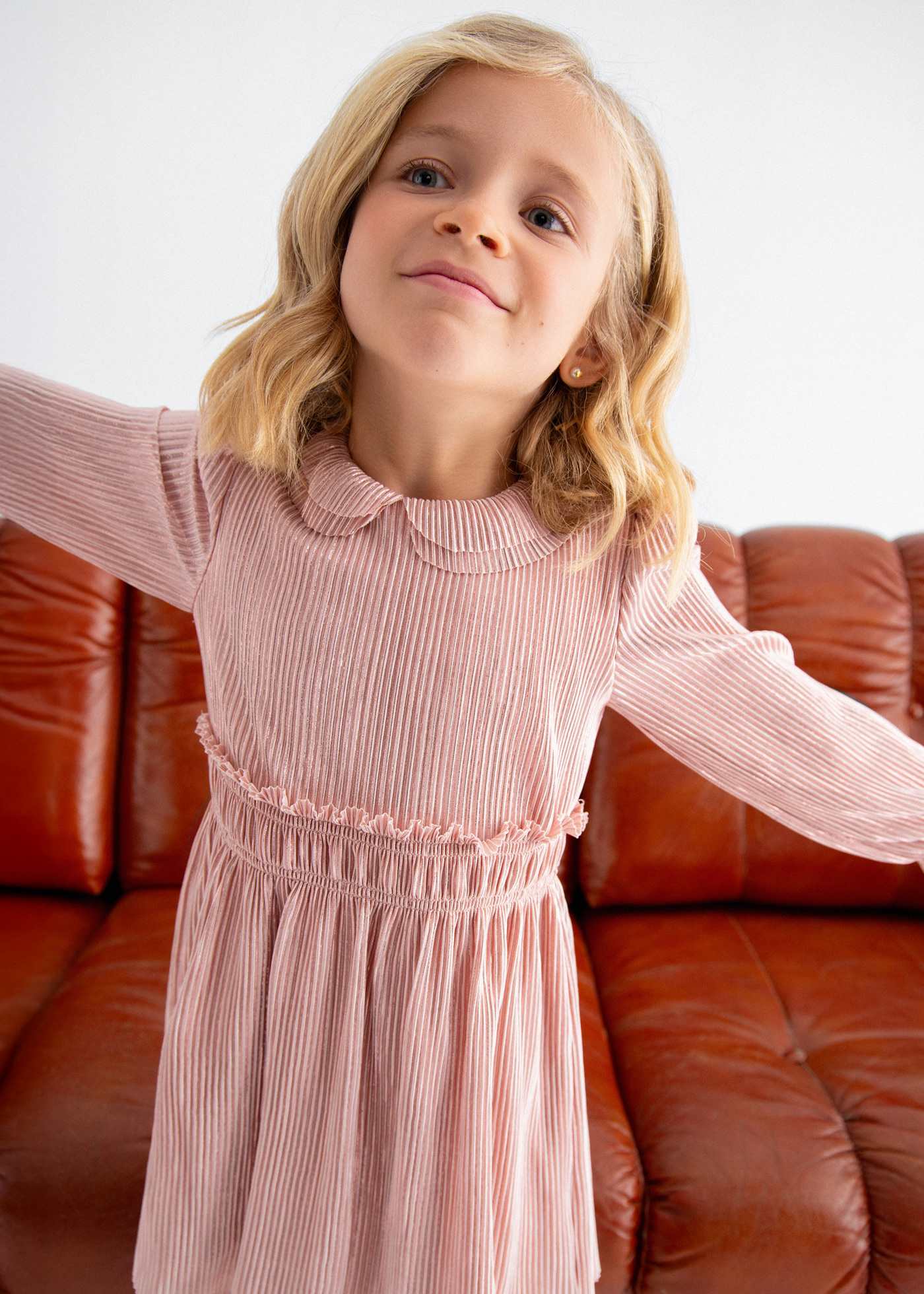 Vestido punto plisado brilli niña