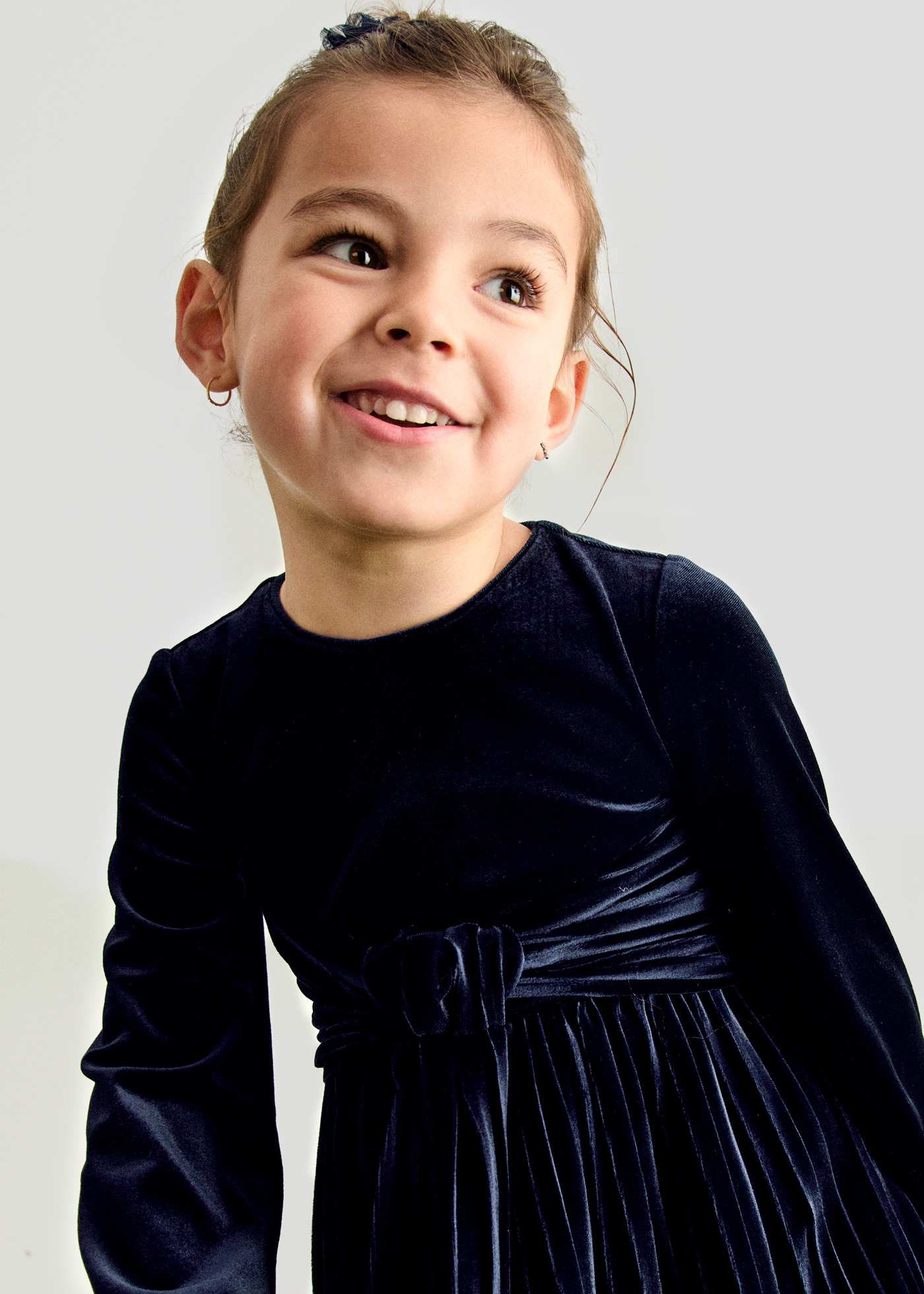 Vestido terciopelo plisado niña