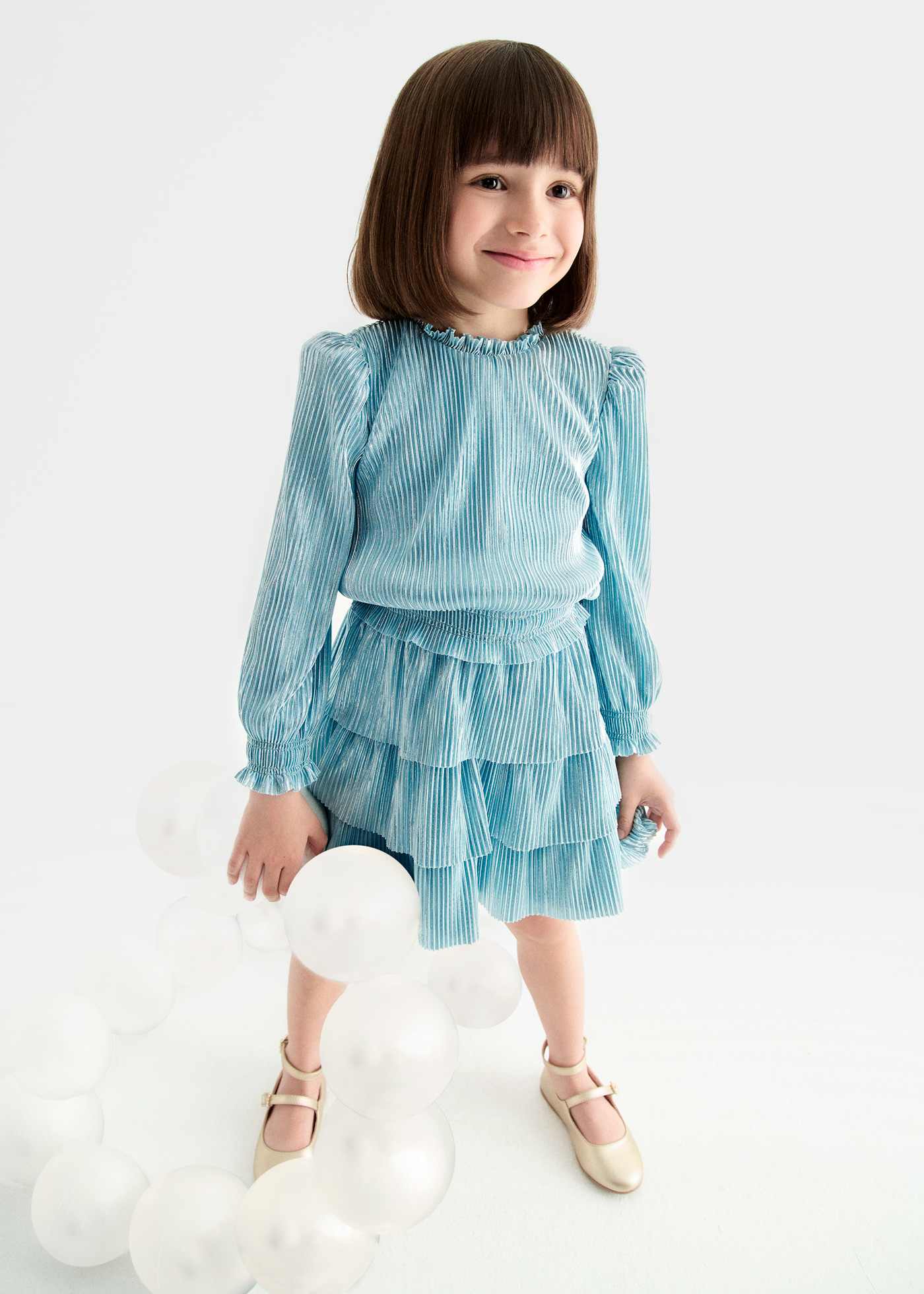 Conjunto falda punto plisado brilli niña
