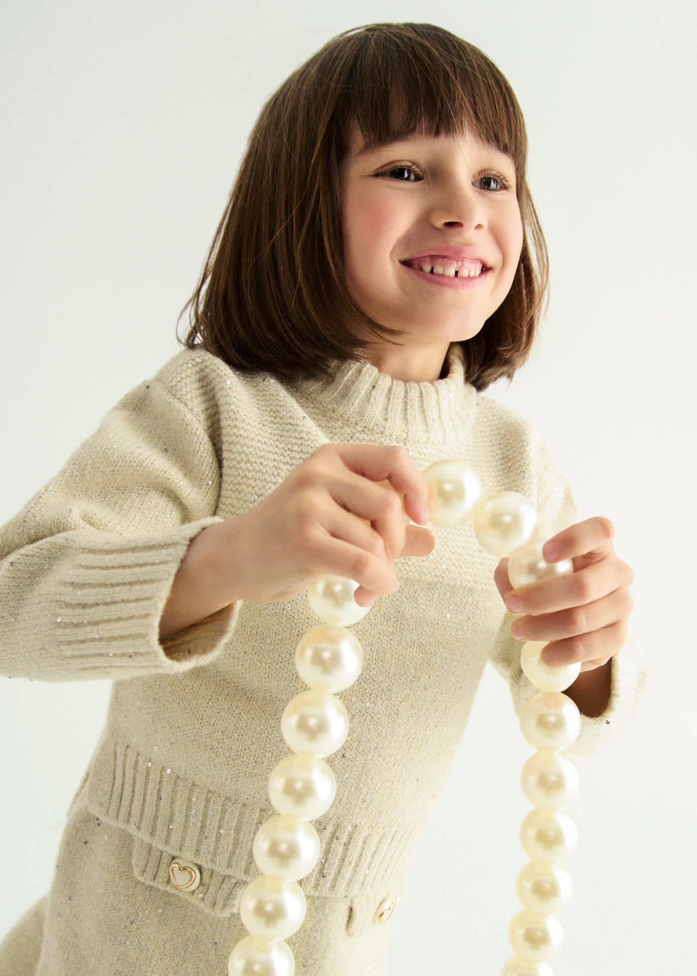 Conjunto tricot falda niña