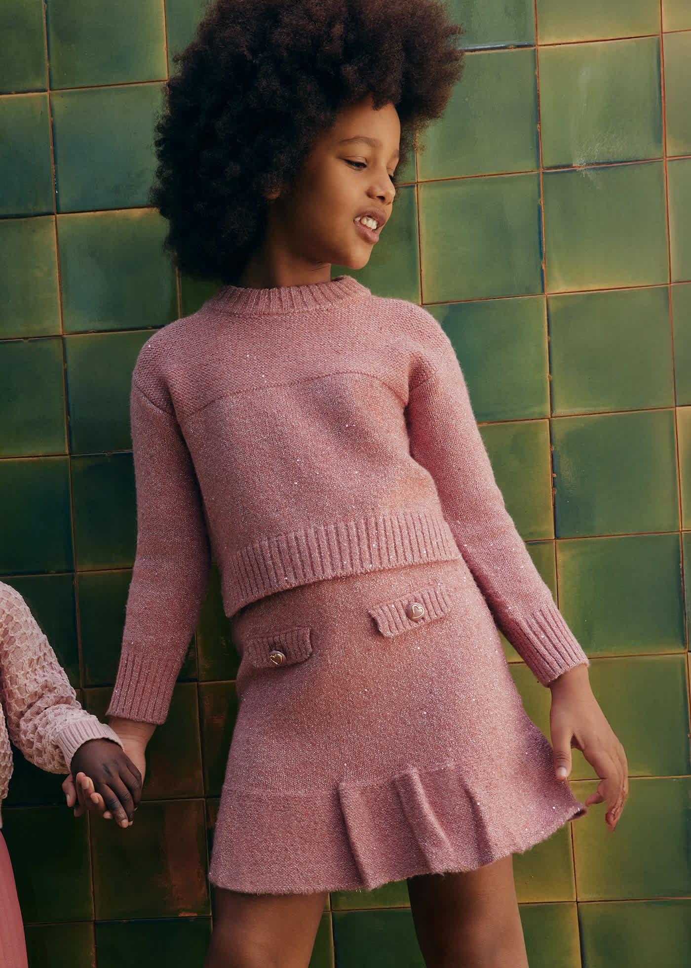 Ensemble jupe tricot fille