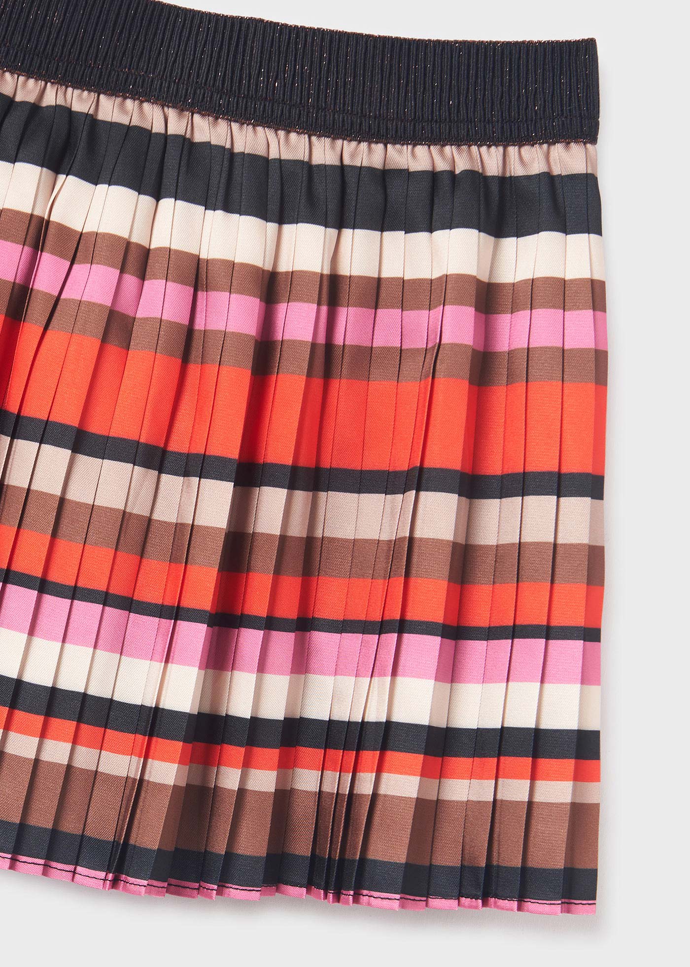 Girl Striped Pleated Skirt
