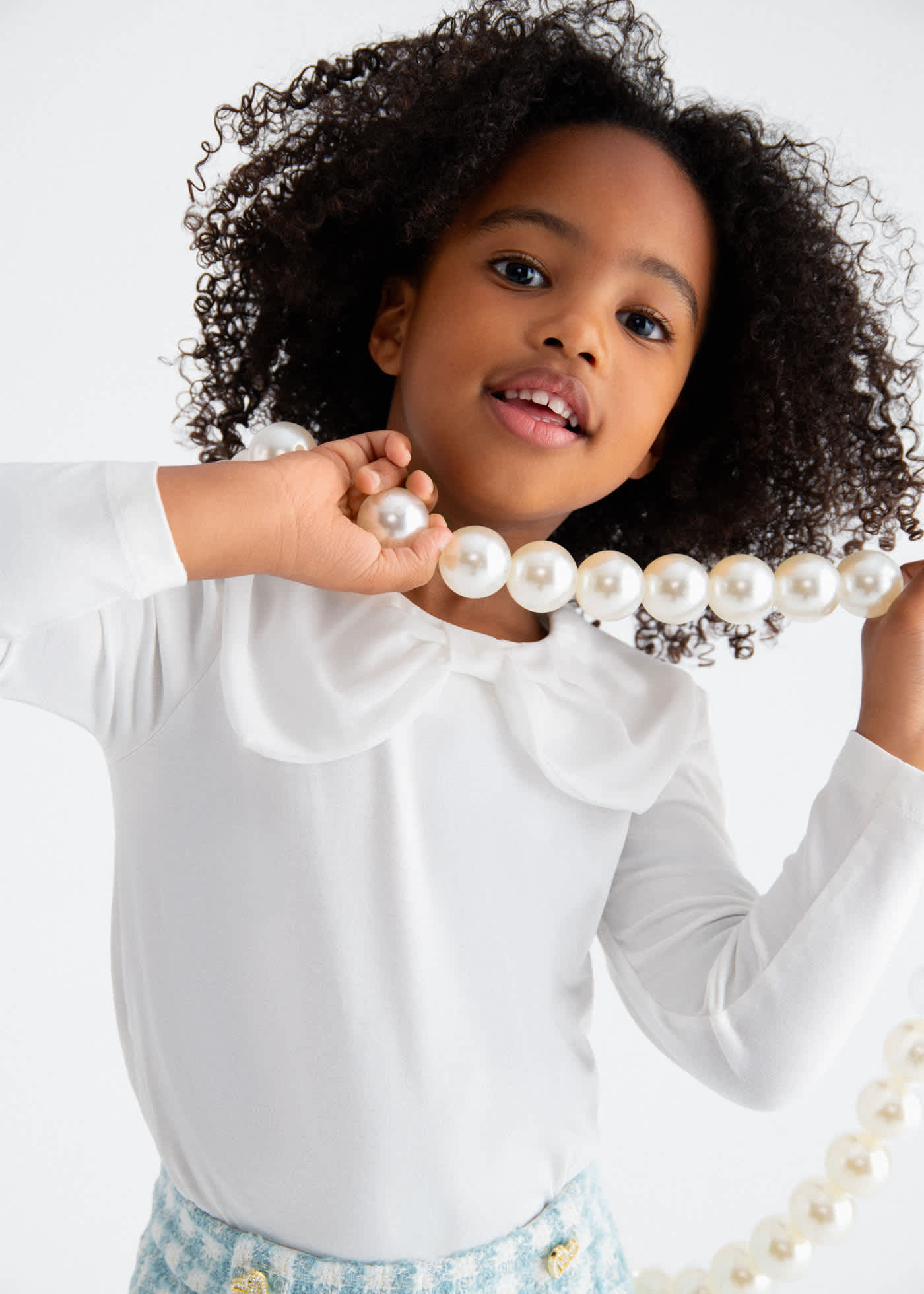 Girl Chiffon T-Shirt with Bow Tie