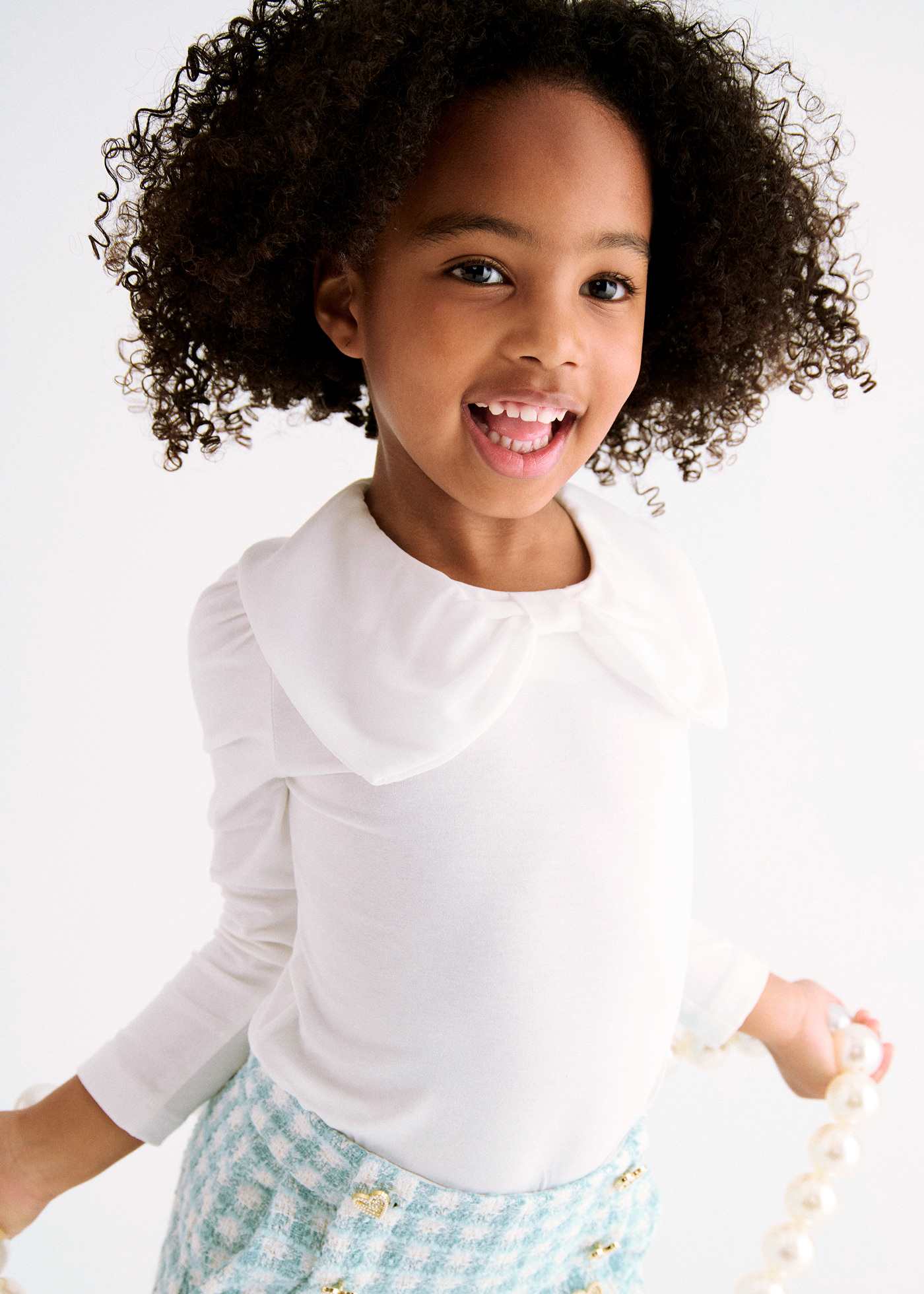 Girl Chiffon T-Shirt with Bow Tie