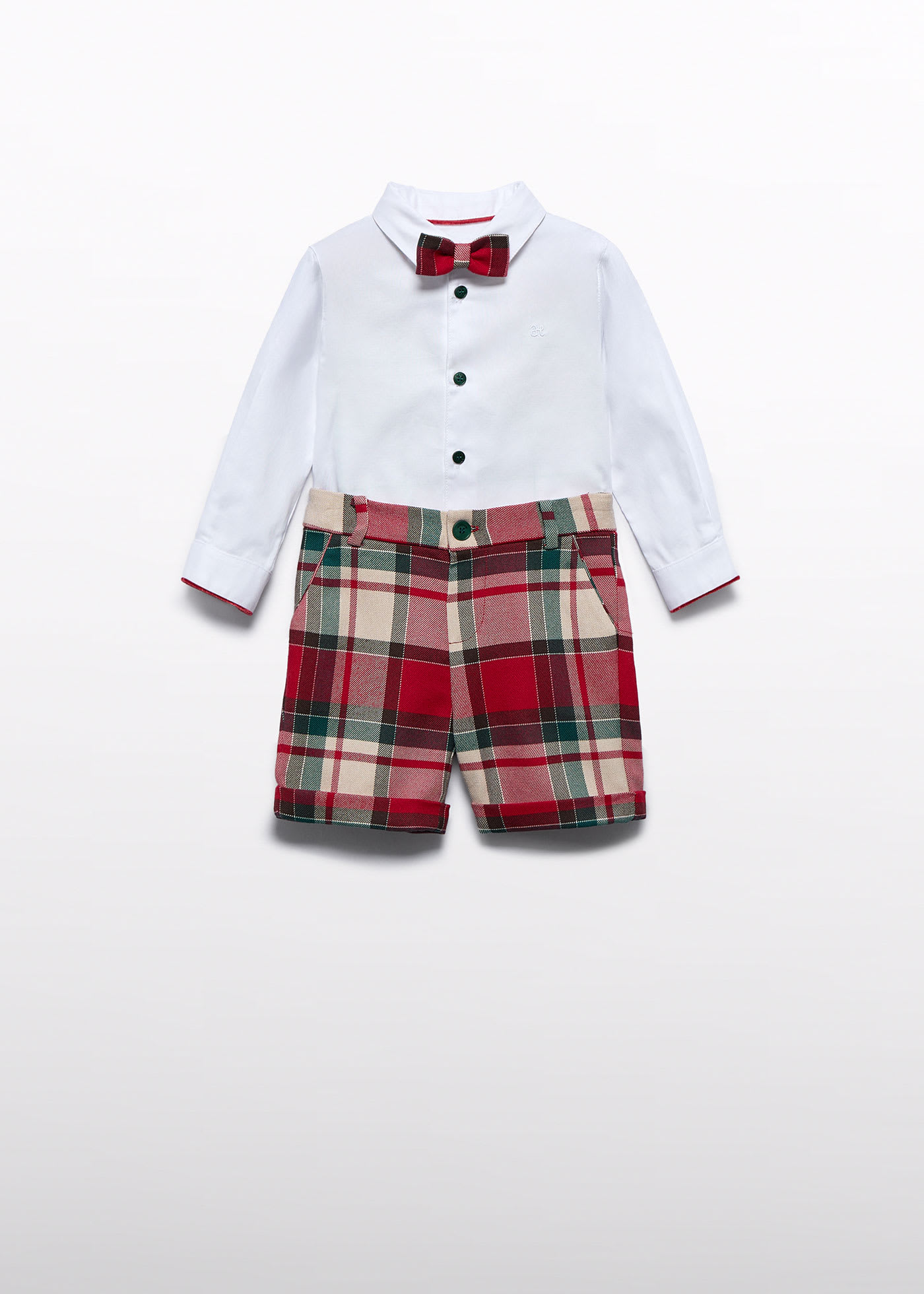 Baby Boy Plaid Bermuda Shorts Set