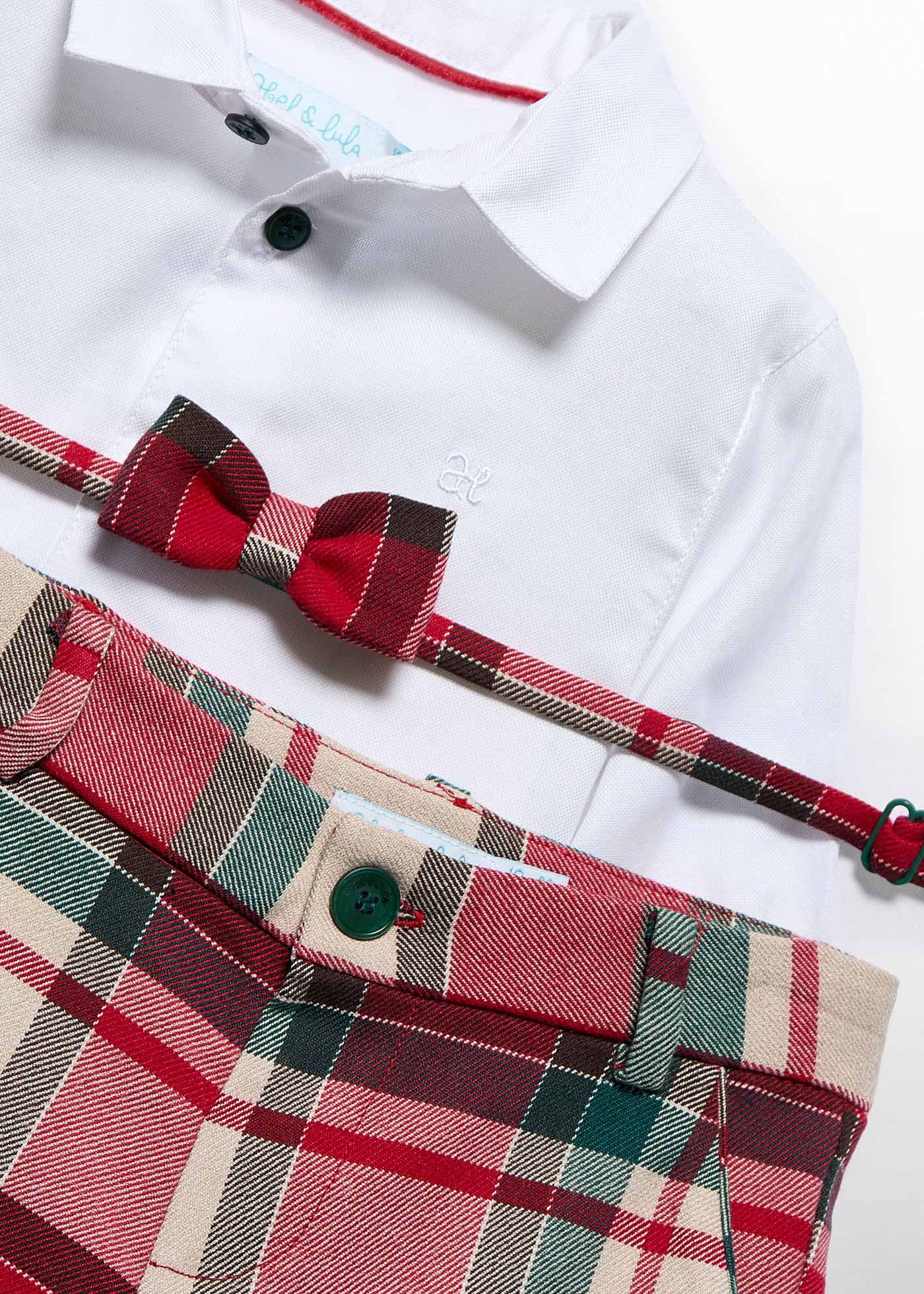 Conjunto bermuda cuadros bebé niño