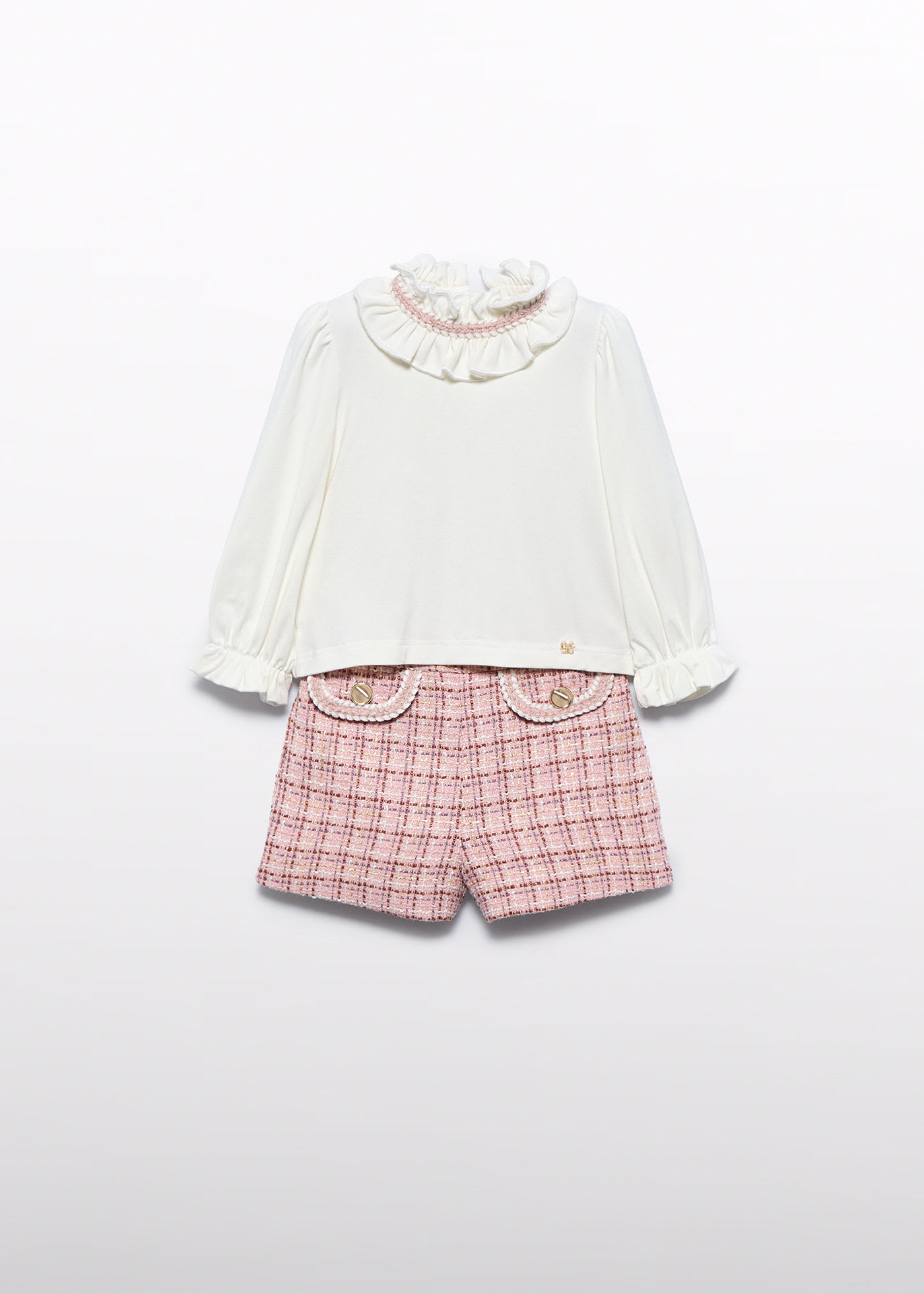 Baby Girl Tweed Bermuda Shorts Set
