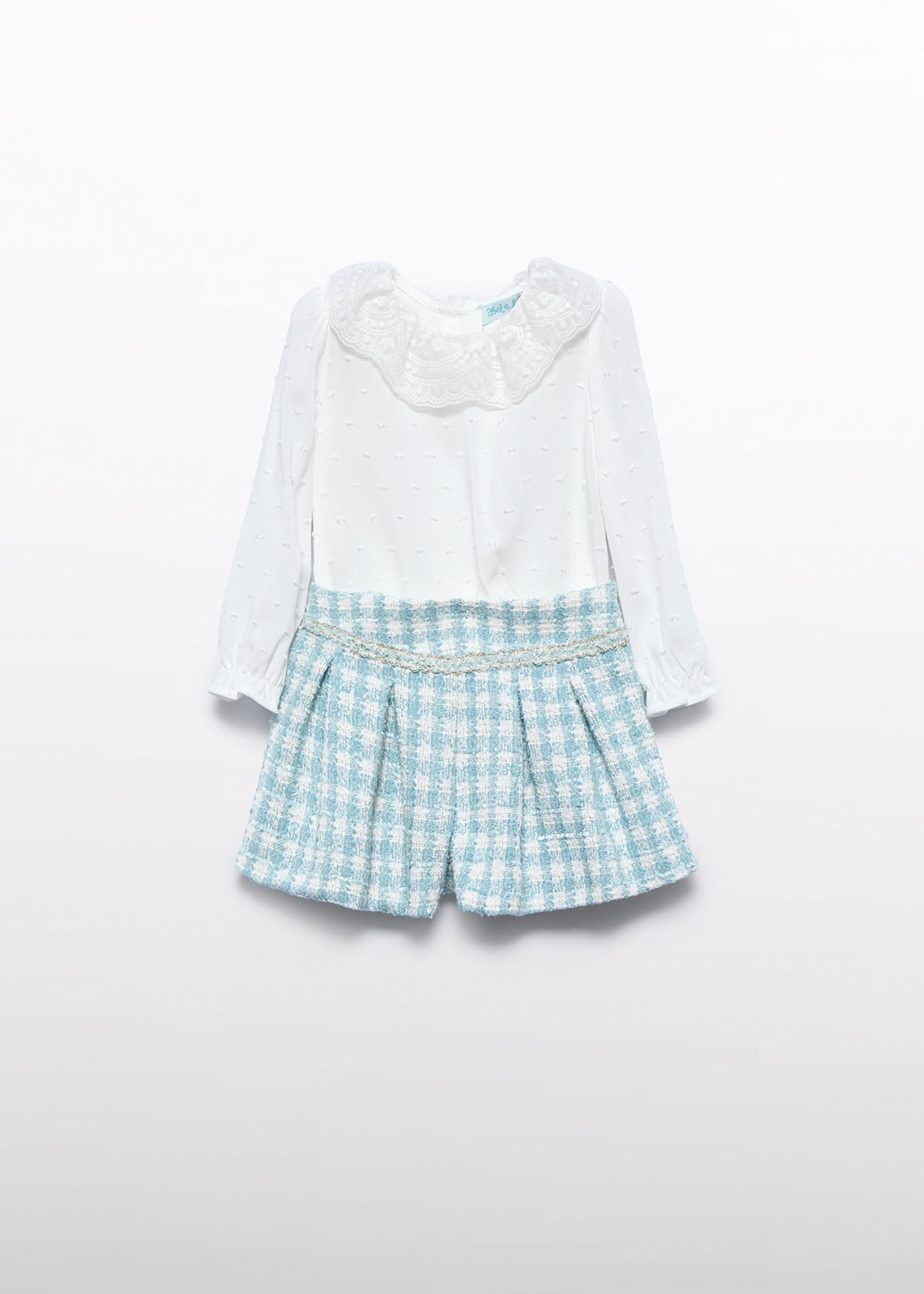 baby girls lurex checked bermuda set