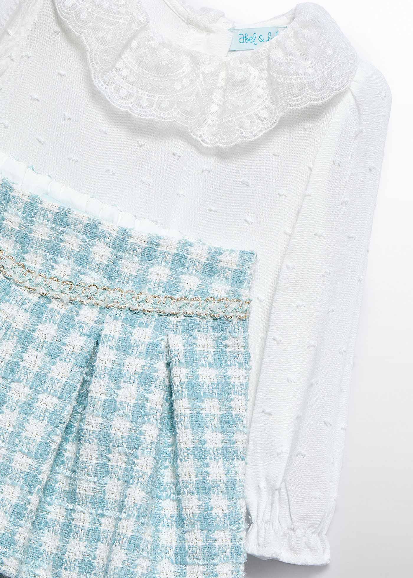 Conjunto bermuda cuadros lurex bebé niña