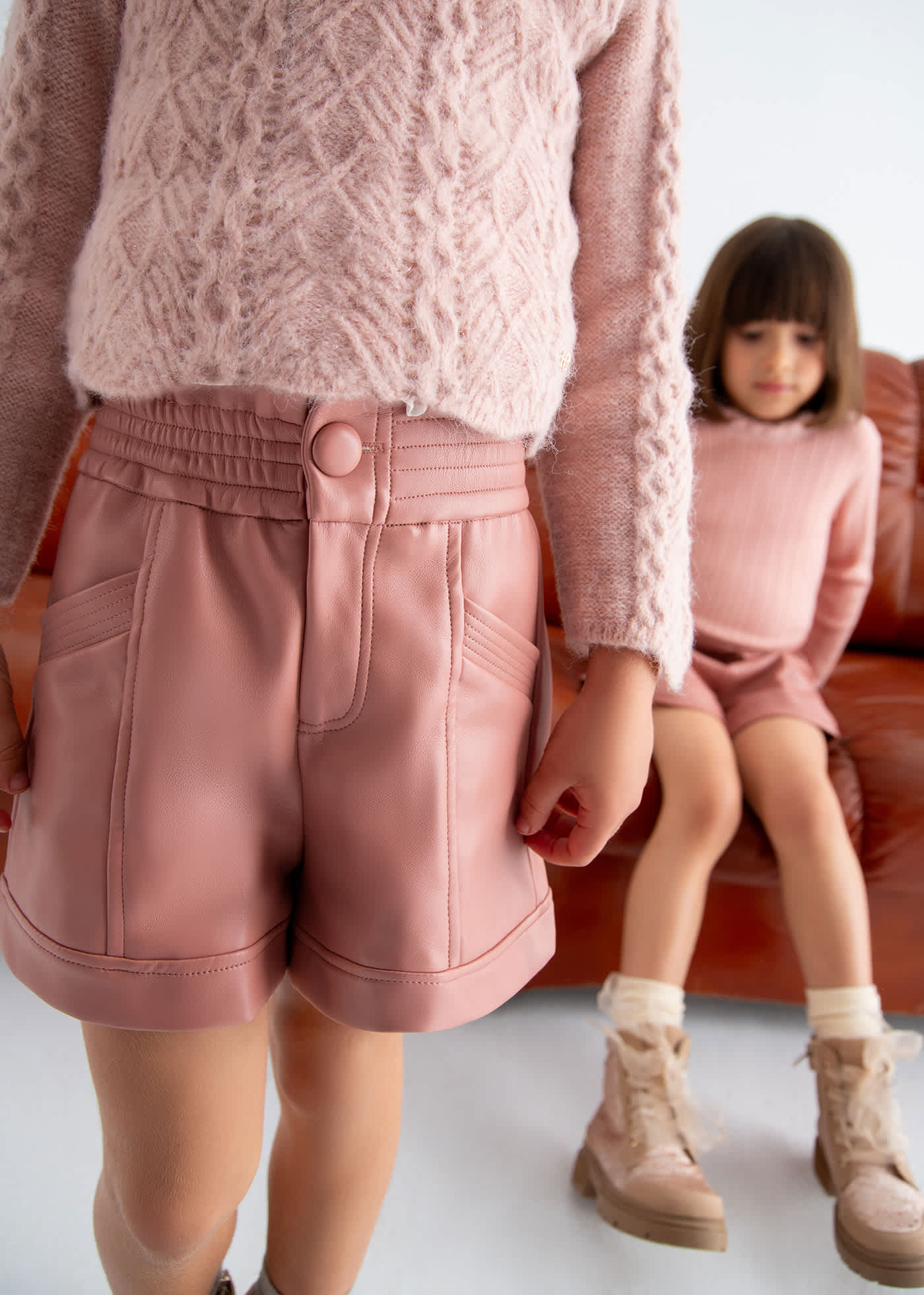 Girl Faux Leather Bermuda Shorts