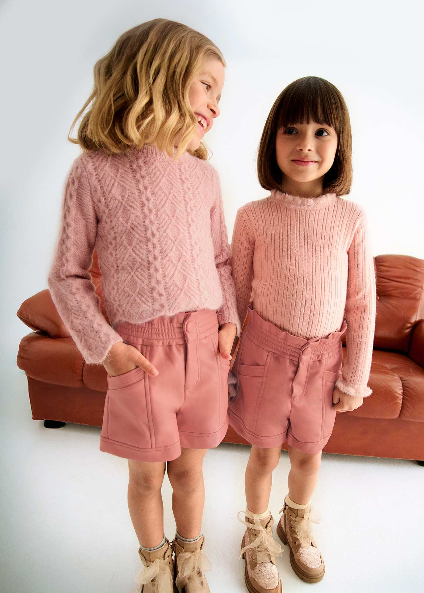 Girl Faux Leather Bermuda Shorts