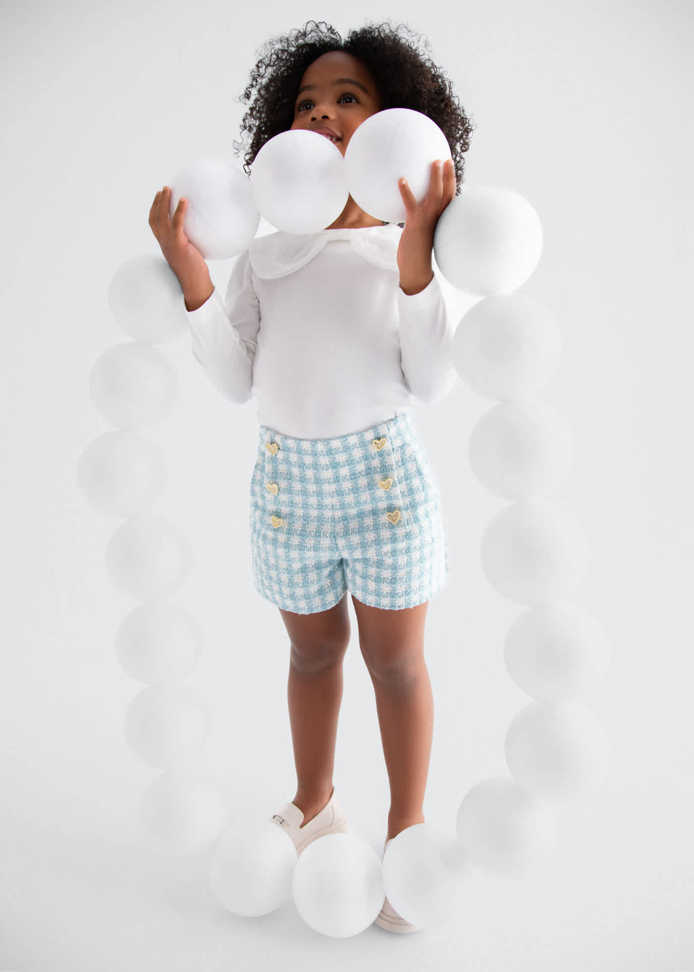 Bermuda quadri lurex bambina