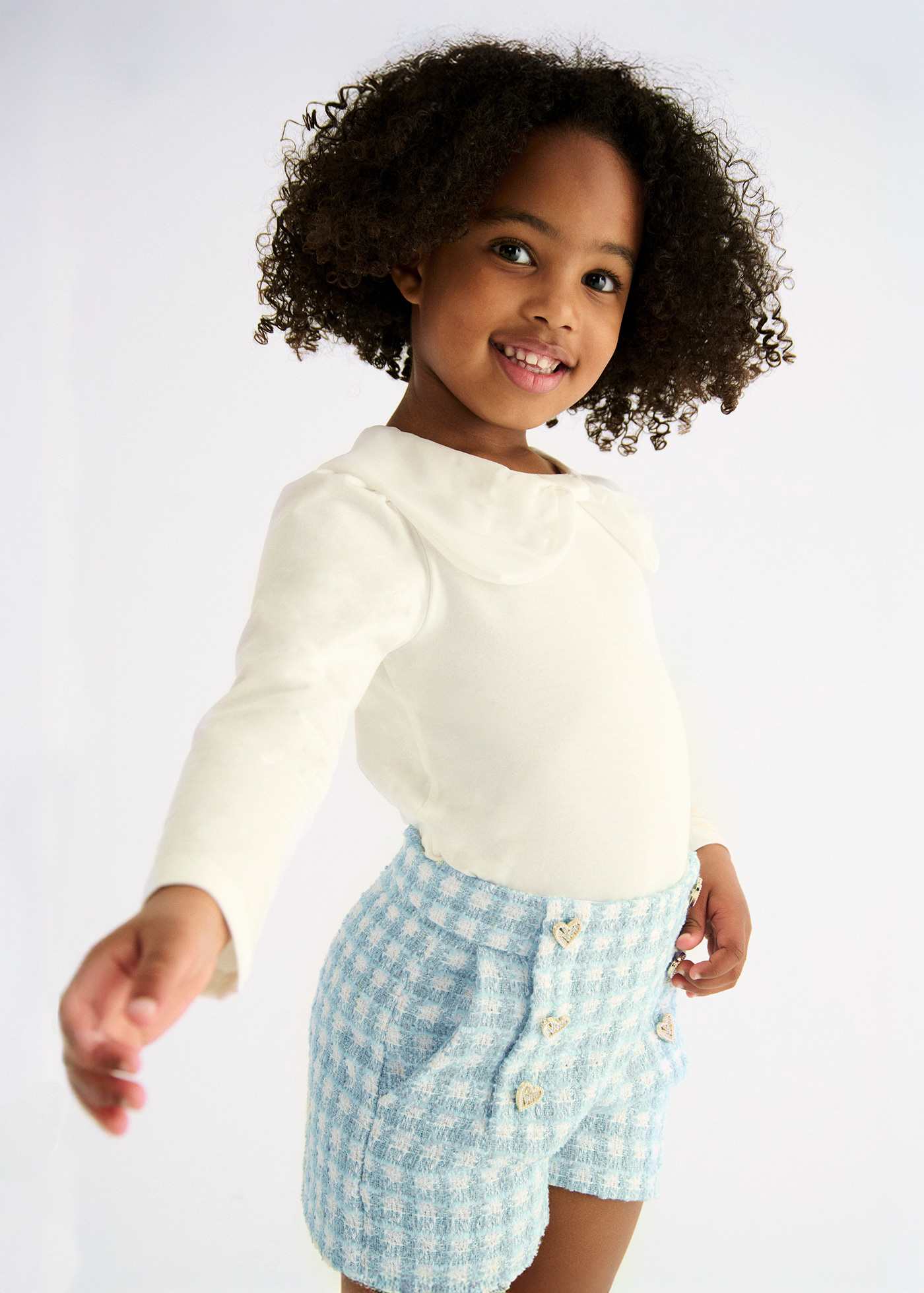 Bermuda cuadros lurex niña