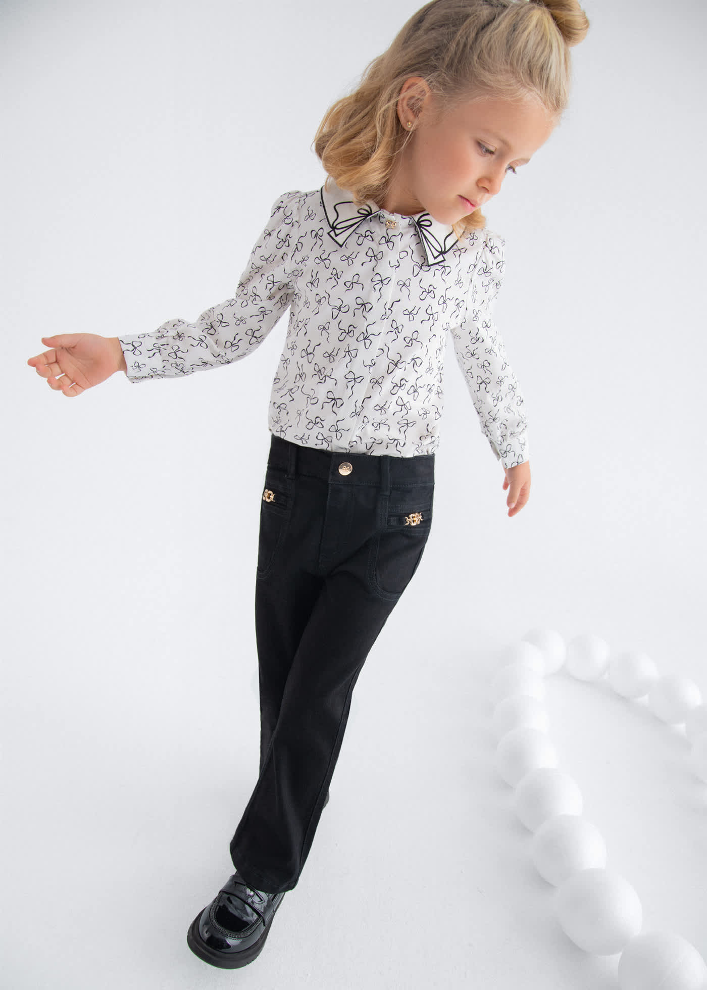 Pantalón denim flare niña