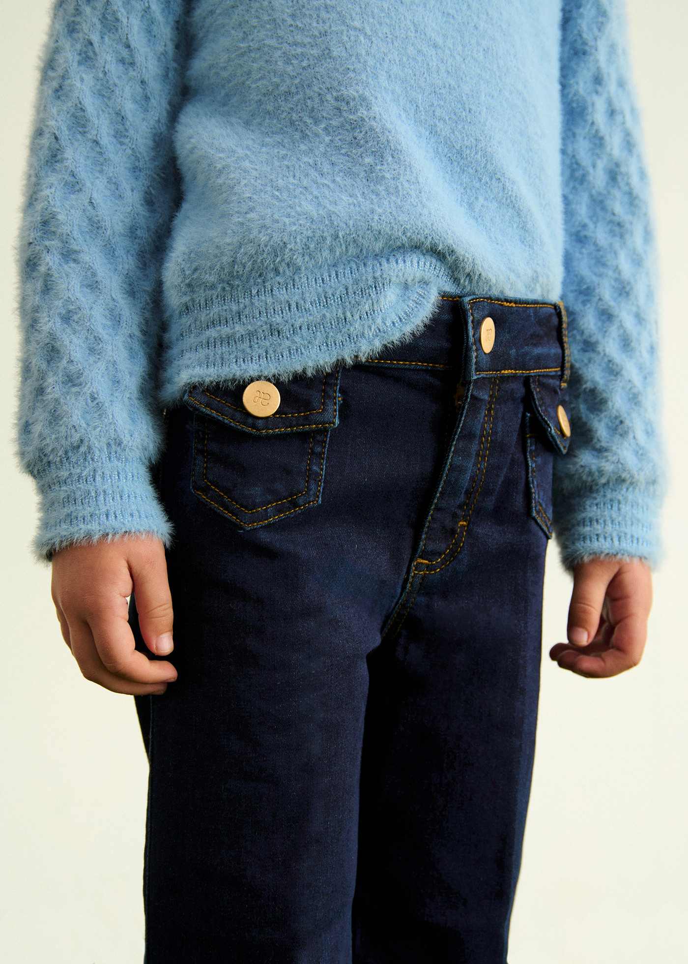 Pantalón denim palazzo niña