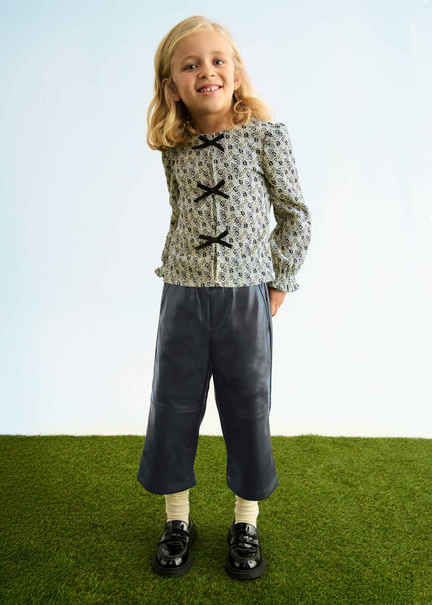 Girl Faux Leather Culotte Pants