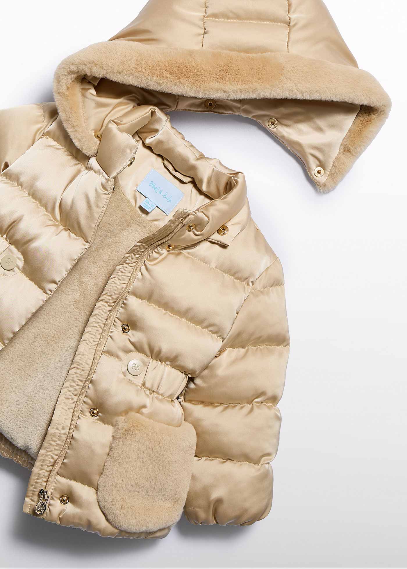 Chaquetón satinado bebé niña